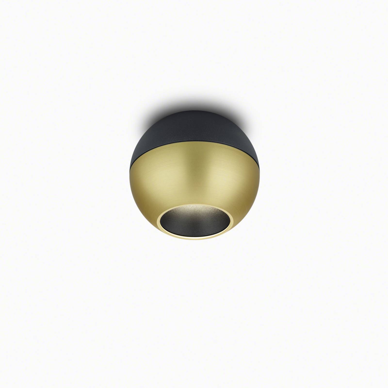 Helestra Eto LED-Deckenspot Ø10cm 927 gold-schwarz