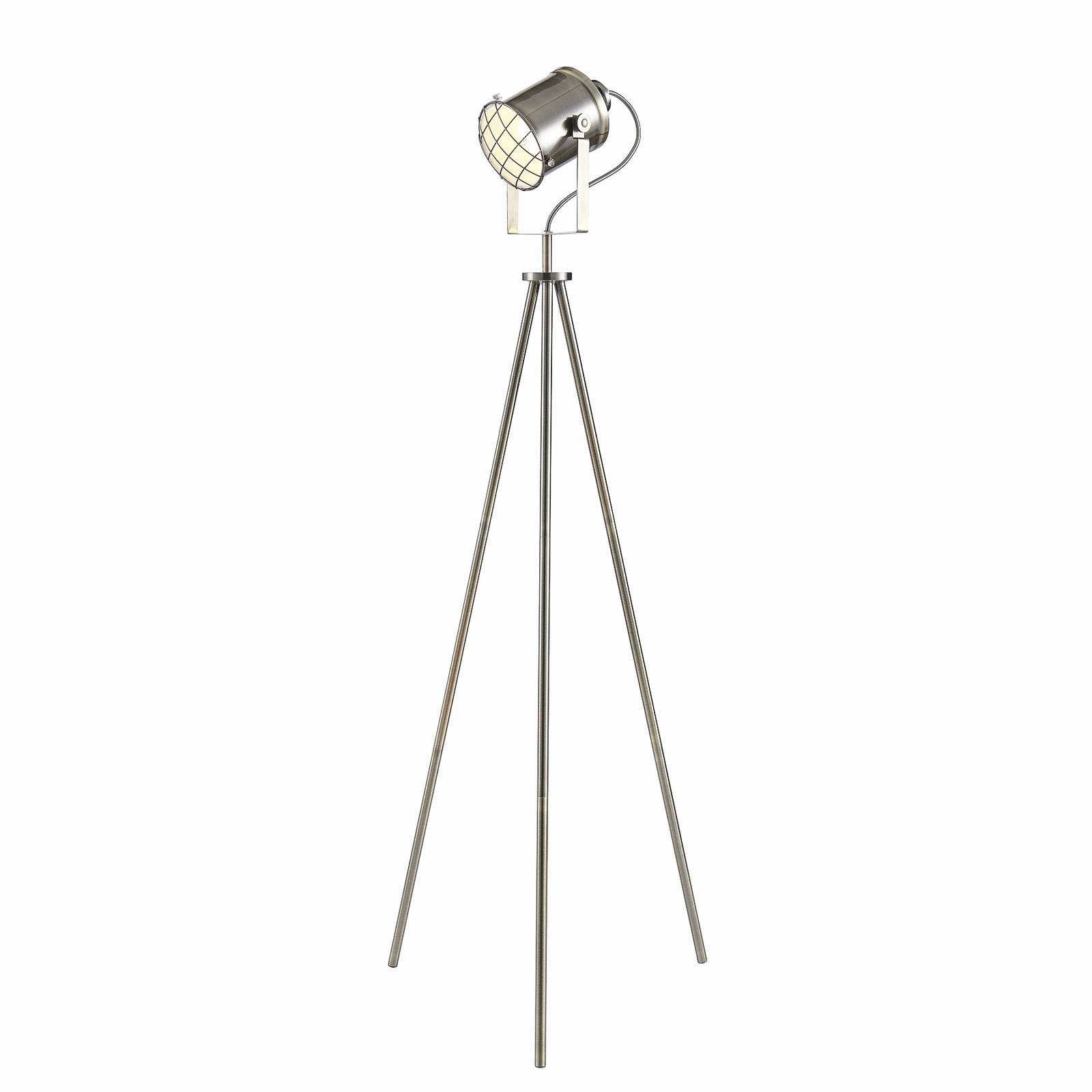 LINDBY Dreibein-Stehlampe Ebbi im industriellen Stil