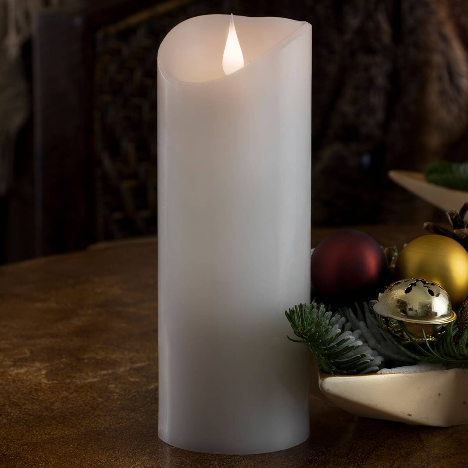Konstsmide Christmas Mit 3D-Flamme ausgestattet - LED-Kerze Echtwachs