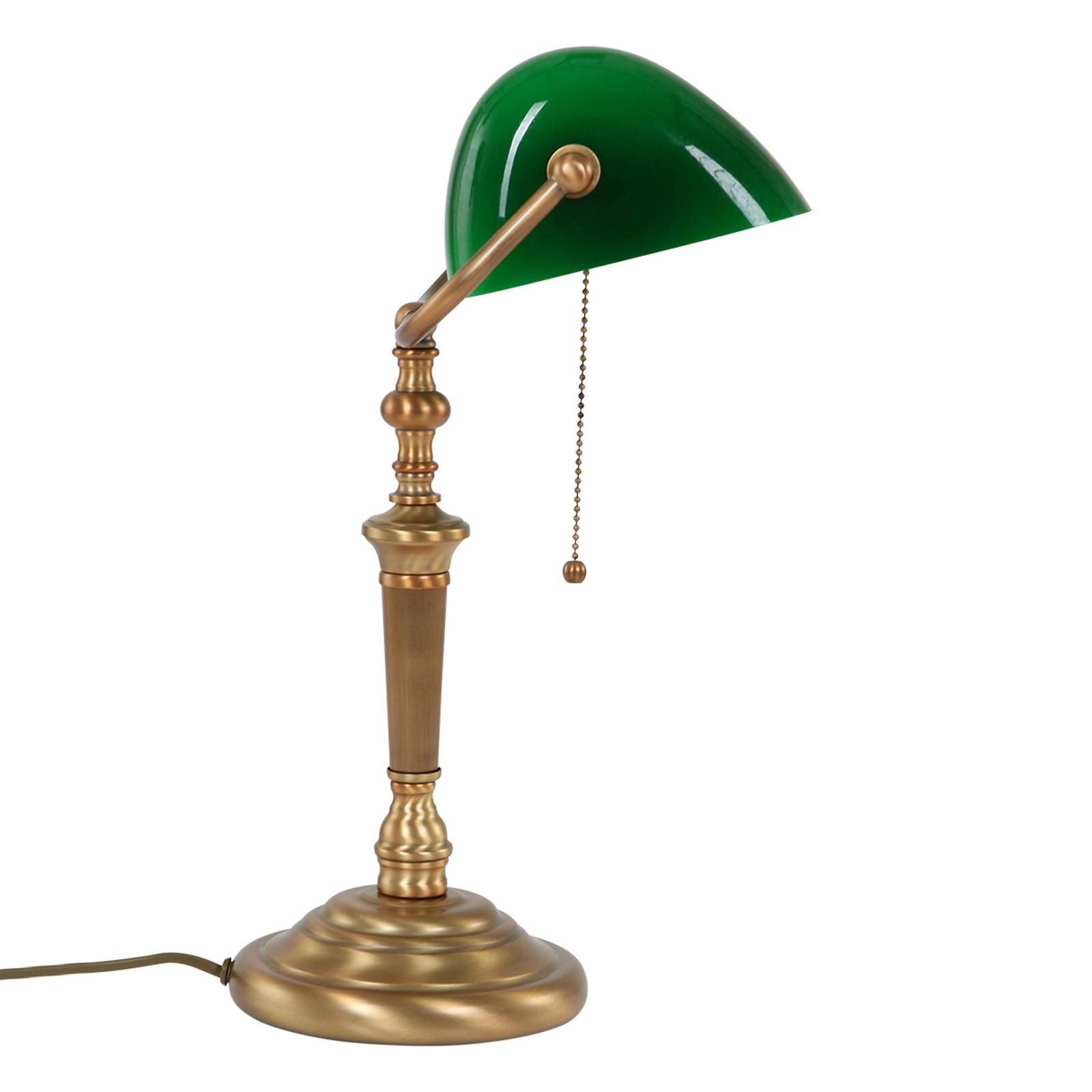 Steinhauer Schreibtischlampe Ancilla, Glasschirm, bronze/grün