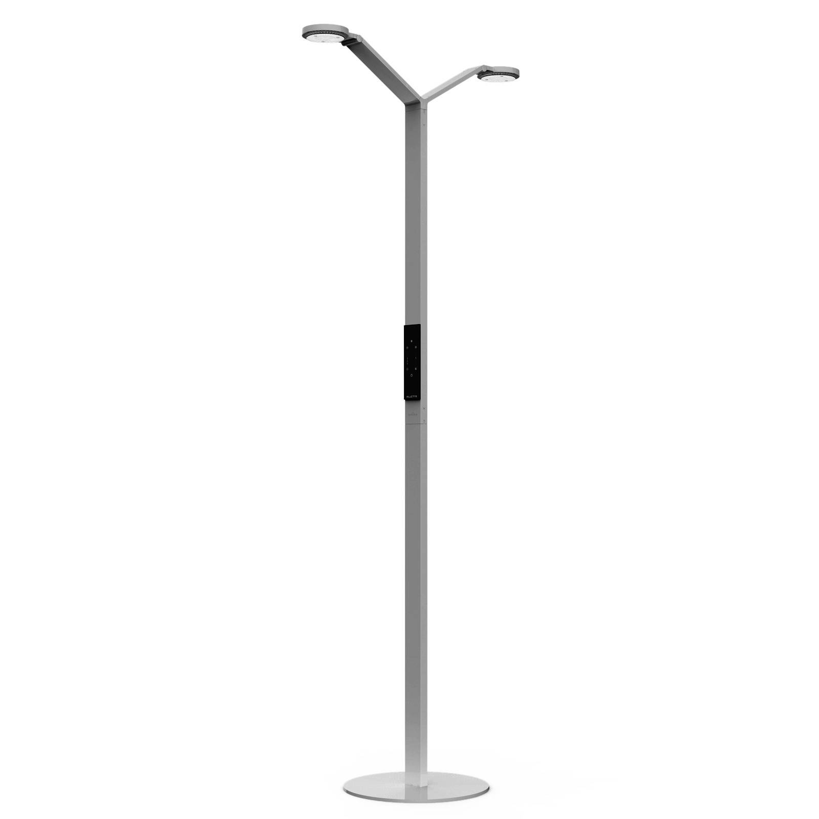 Luctra Floor Twin Radial LED-Stehleuchte aluminium