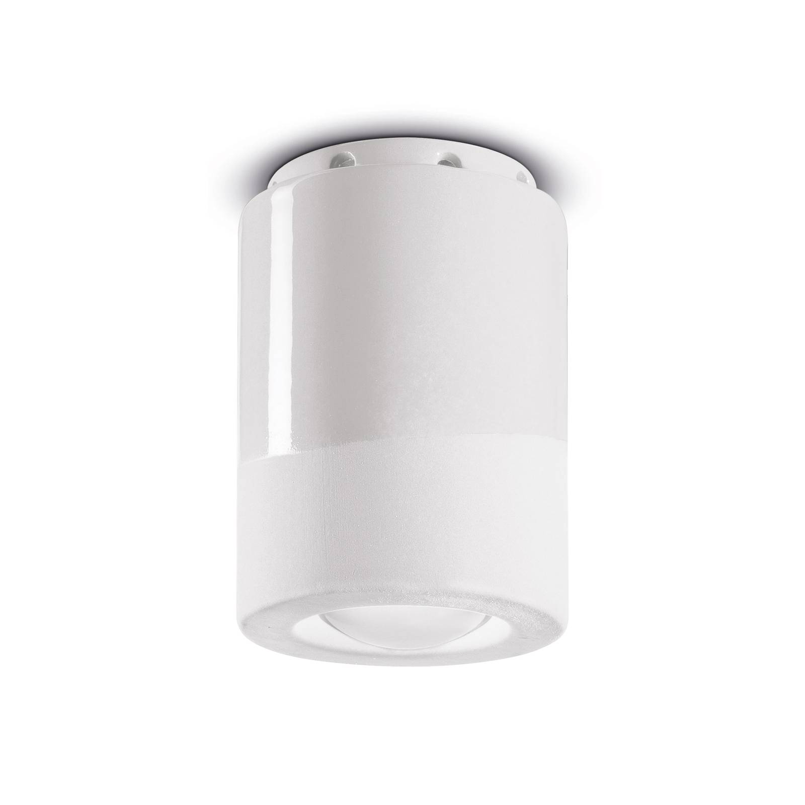 Ferroluce Deckenlampe PI, zylinderförmig, Ø 8,5 cm, weiß