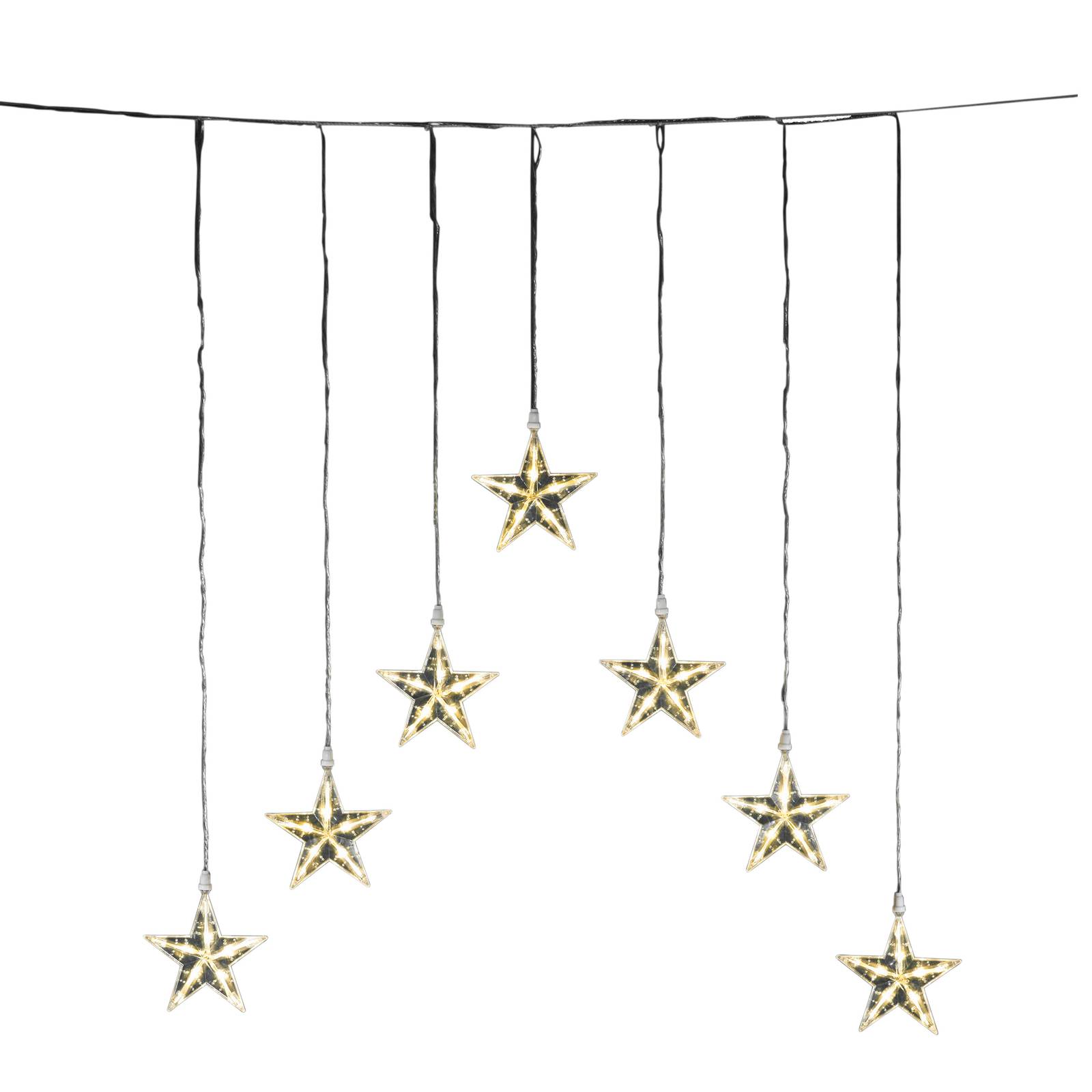 Konstsmide Christmas Lichtervorhang LED mit 7 Sternen, warmweiß