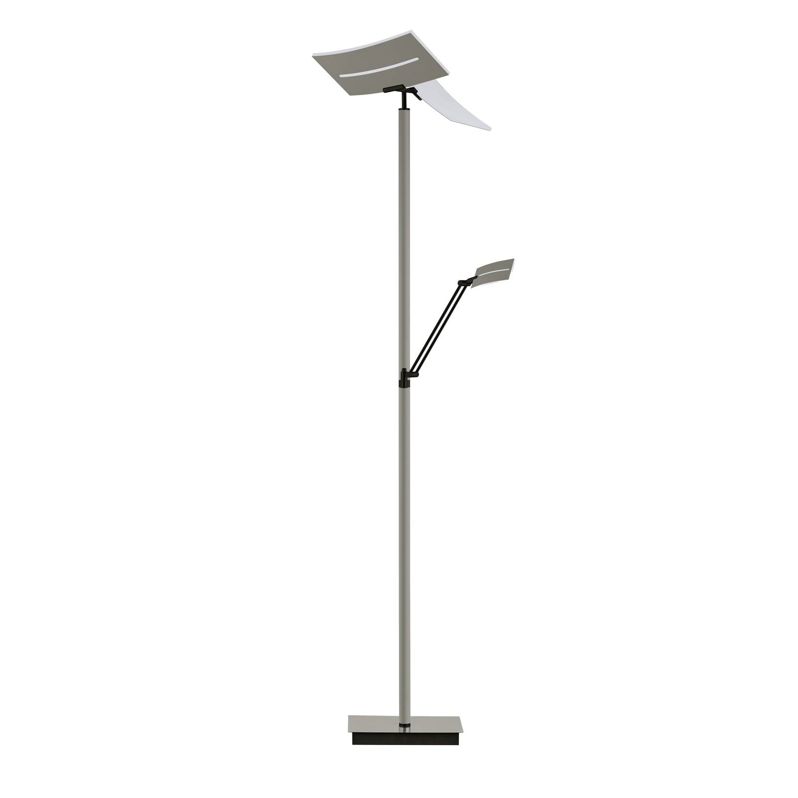 HELL LED-Stehlampe Evolo CCT mit Leselicht, taupe