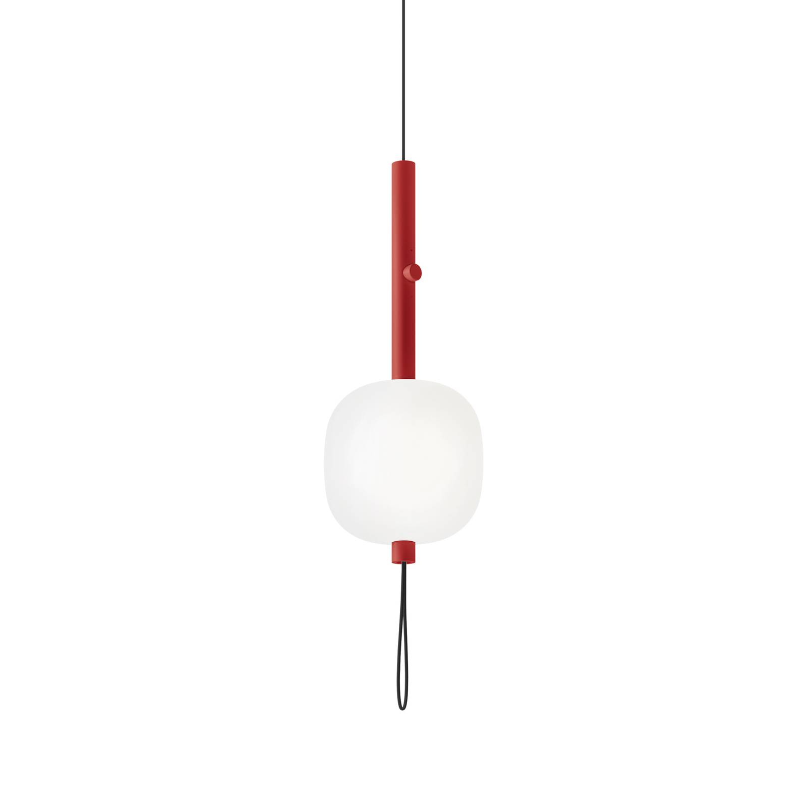 Kundalini LED-Pendellampe Motus aus Glas, rot