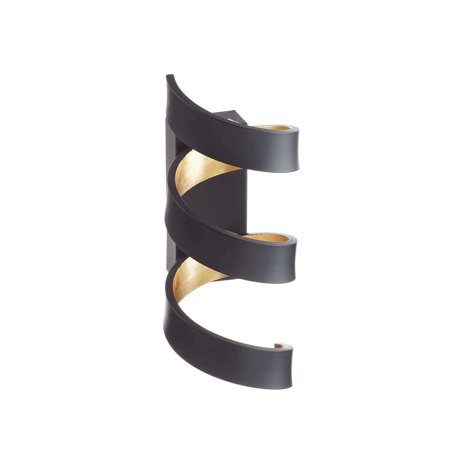Eco-Light LED-Wandleuchte Helix, schwarz-gold, 26 cm