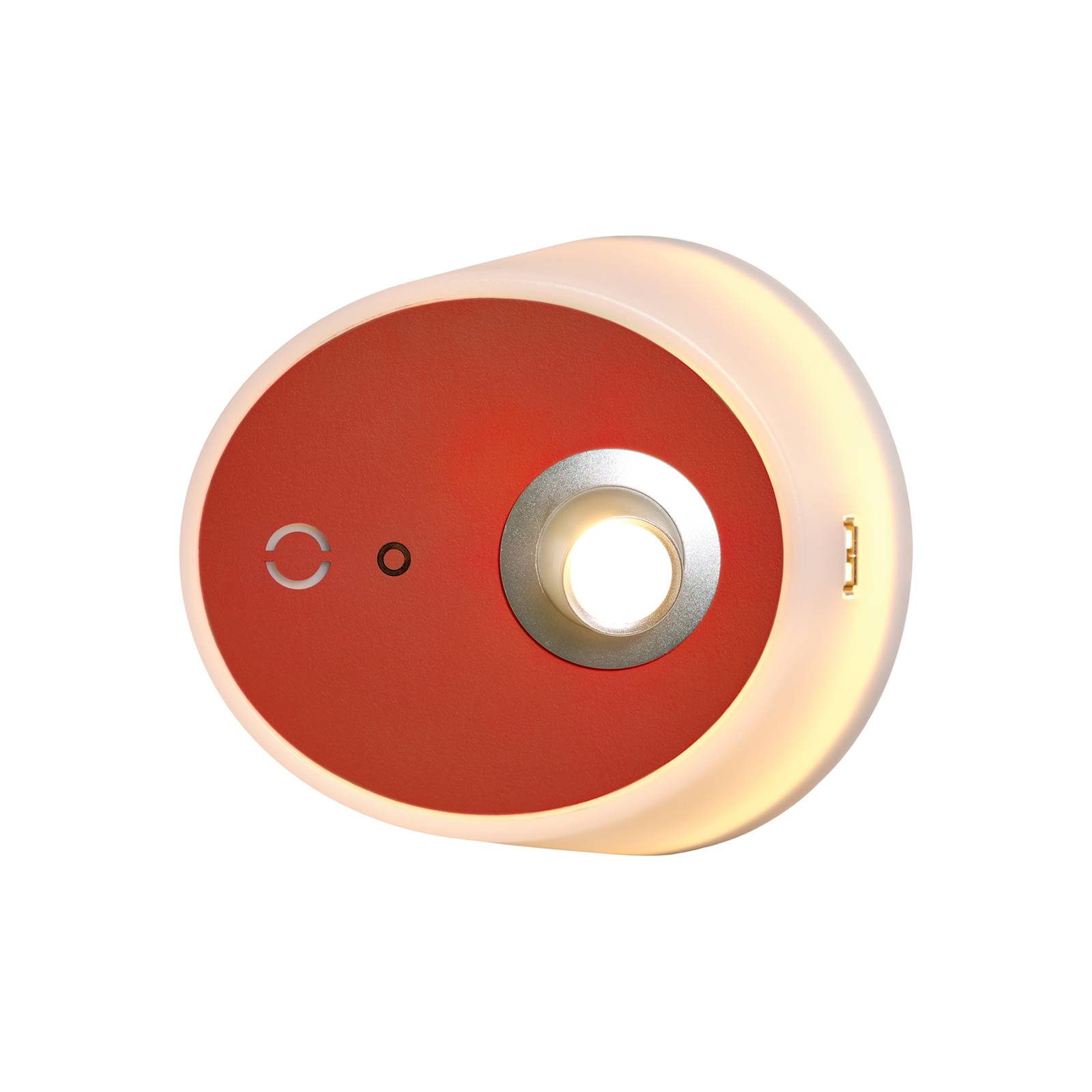 Carpyen LED-Wandlampe Zoom, Spot, USB-Ausgang, terracotta