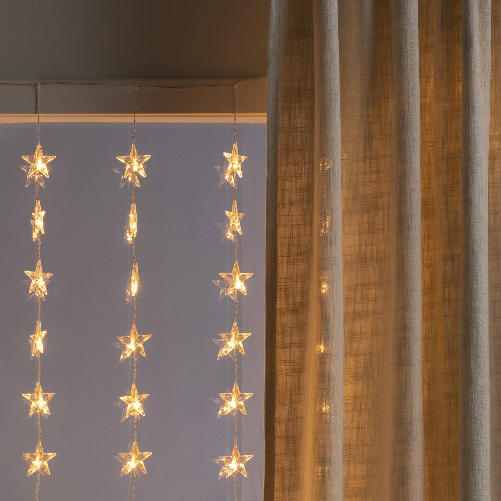 Konstsmide Christmas LED-Lichtervorhang Sterne 120-flammig, bernstein