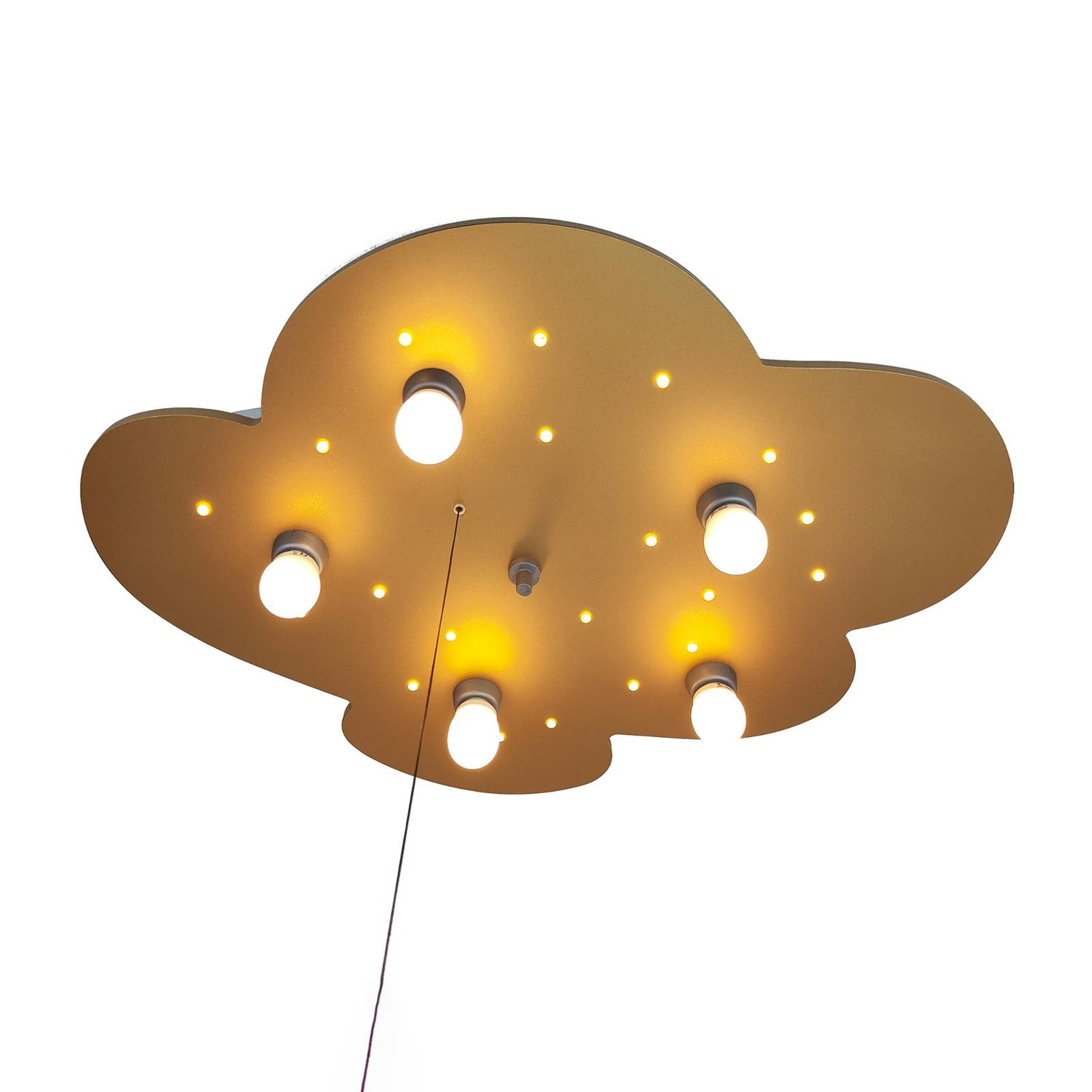 Niermann Standby Deckenlampe Wolke, gold, 5-flammig, 20 LED-Punkte