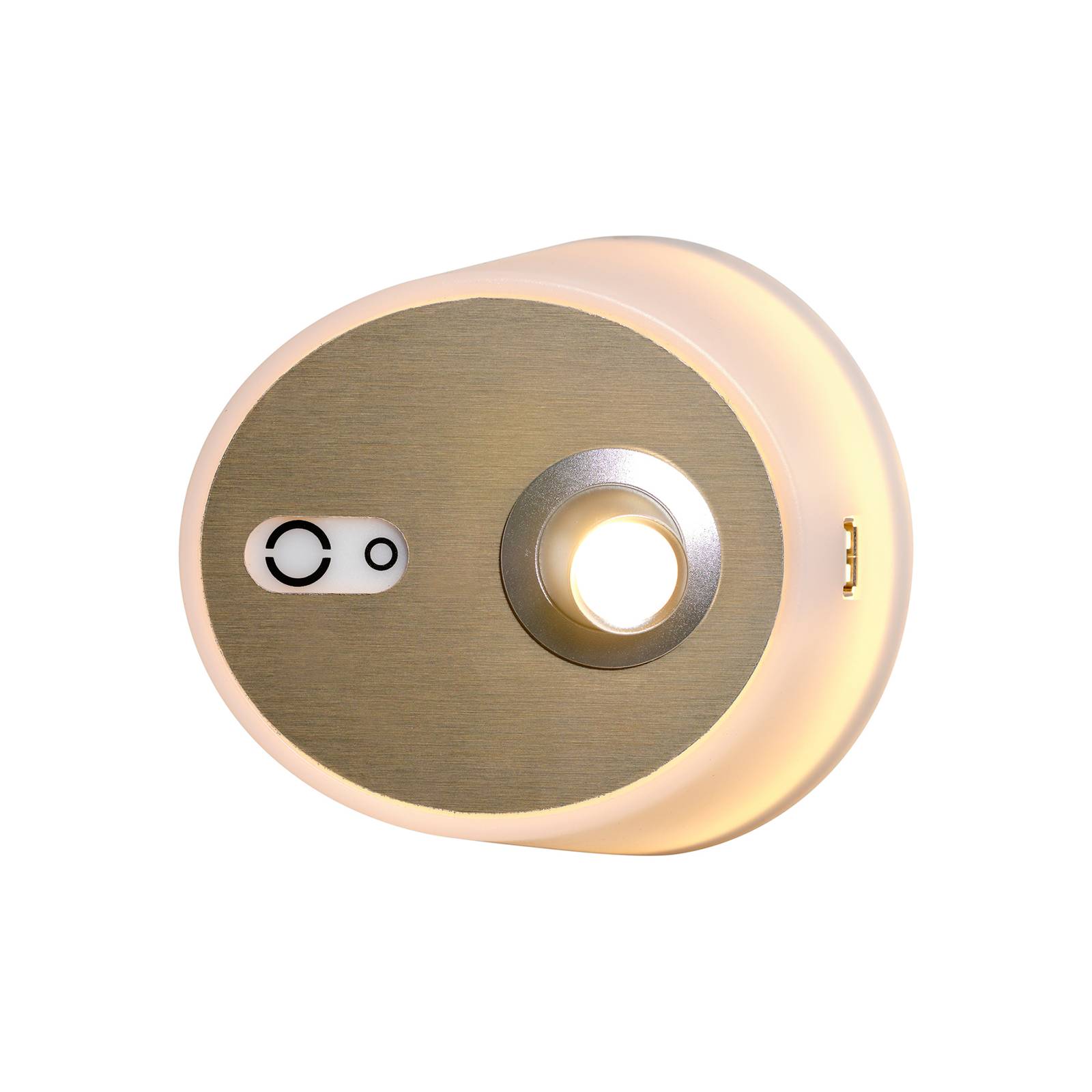 Carpyen LED-Wandleuchte Zoom, Spot, USB-Ausgang, gold