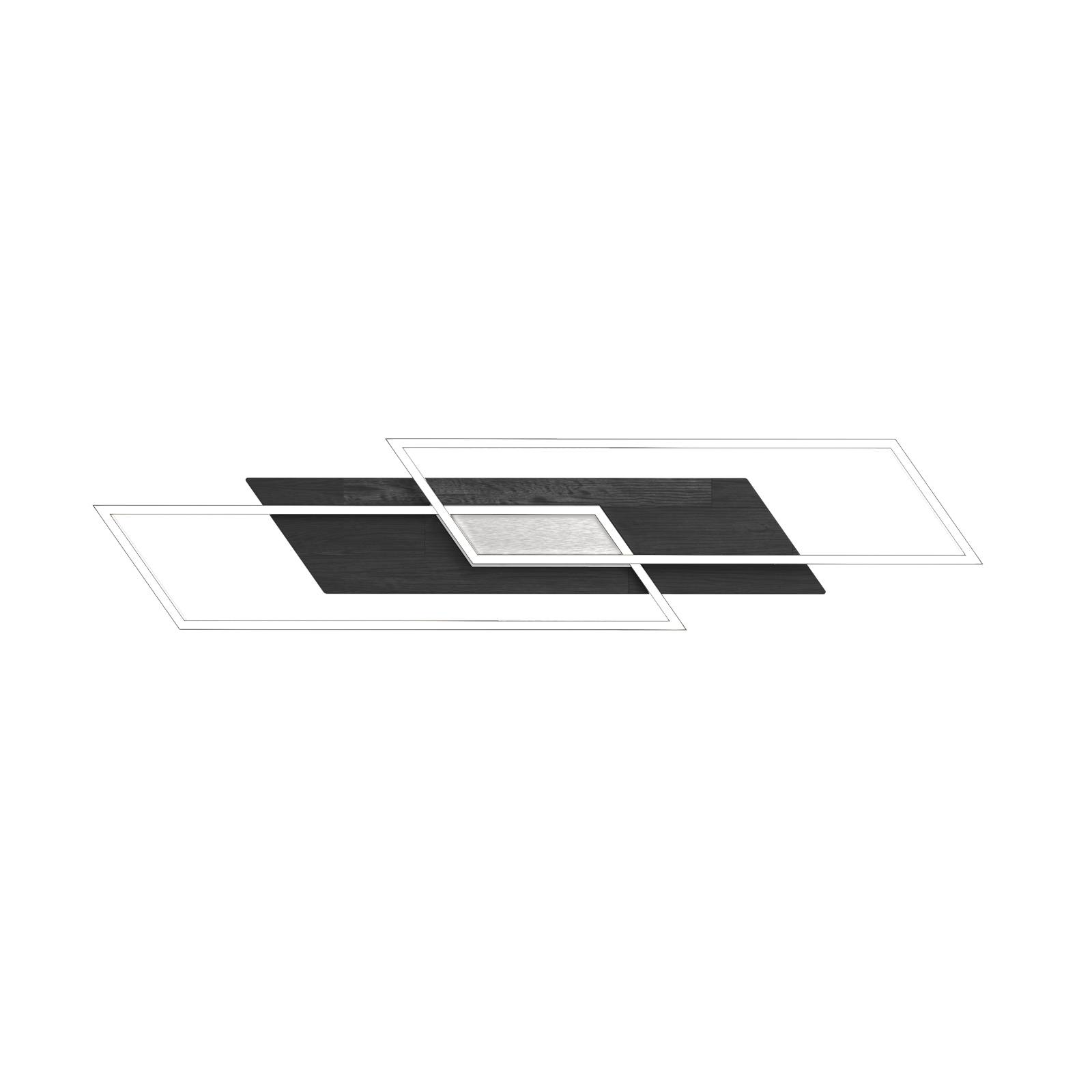 Elobra LED-Deckenleuchte Panama XL, Eiche schwarz