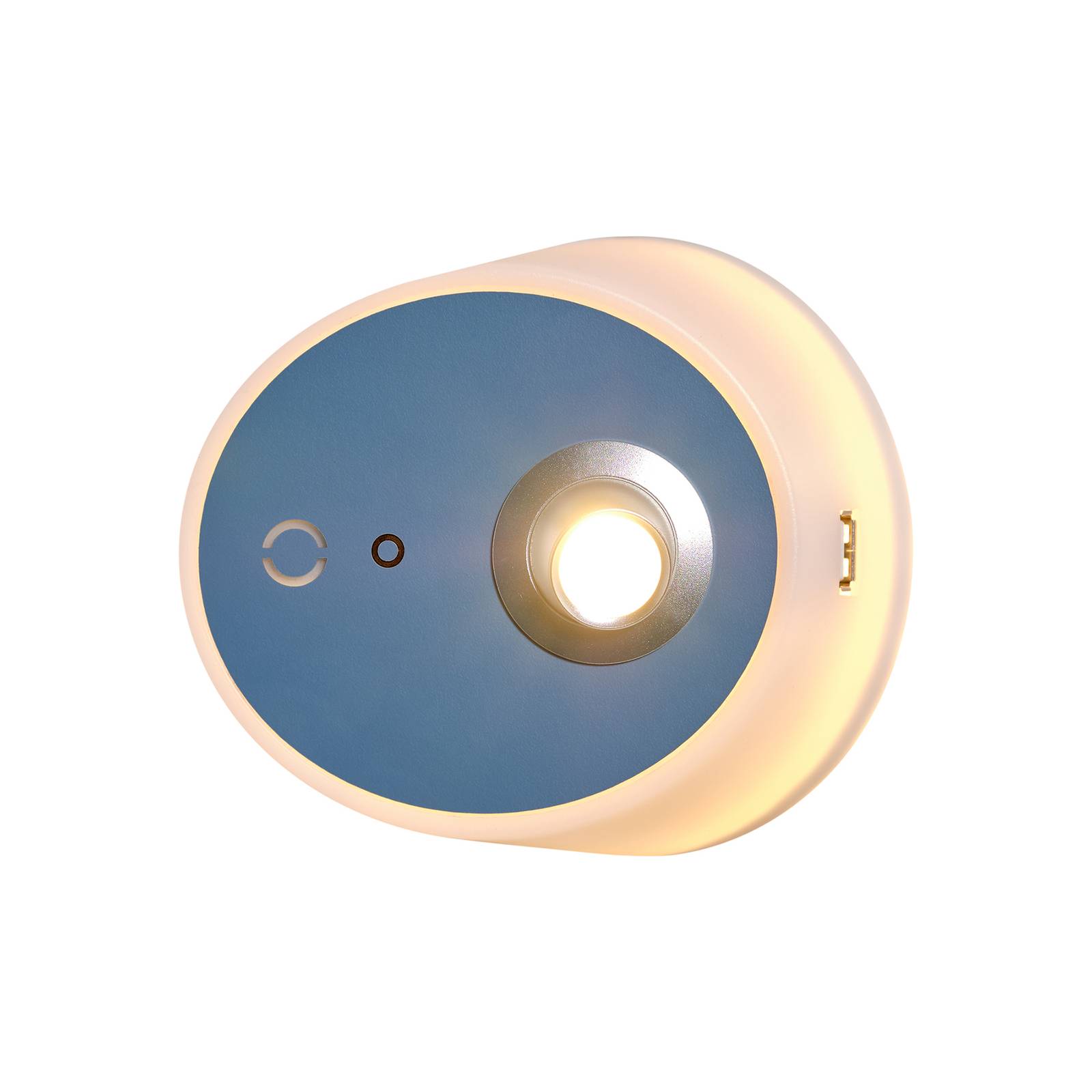 Carpyen LED-Wandleuchte Zoom, Spot, USB-Ausgang, blau