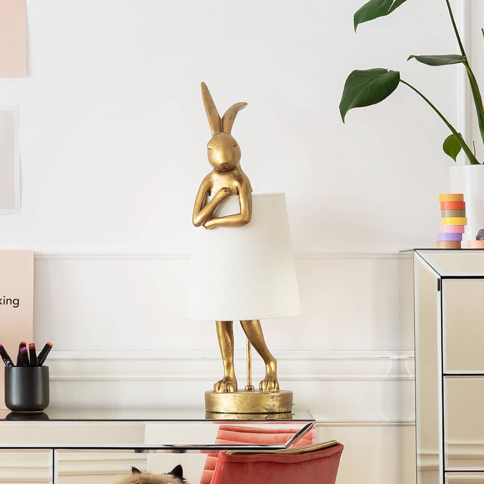 KARE Animal Rabbit Tischleuchte gold/weiß