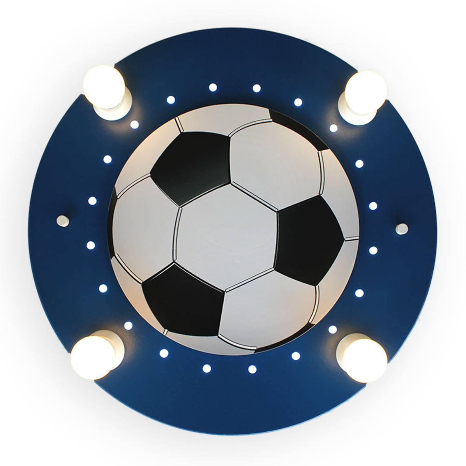 Elobra Deckenleuchte Fußball, vierflammig dunkelblau-weiß