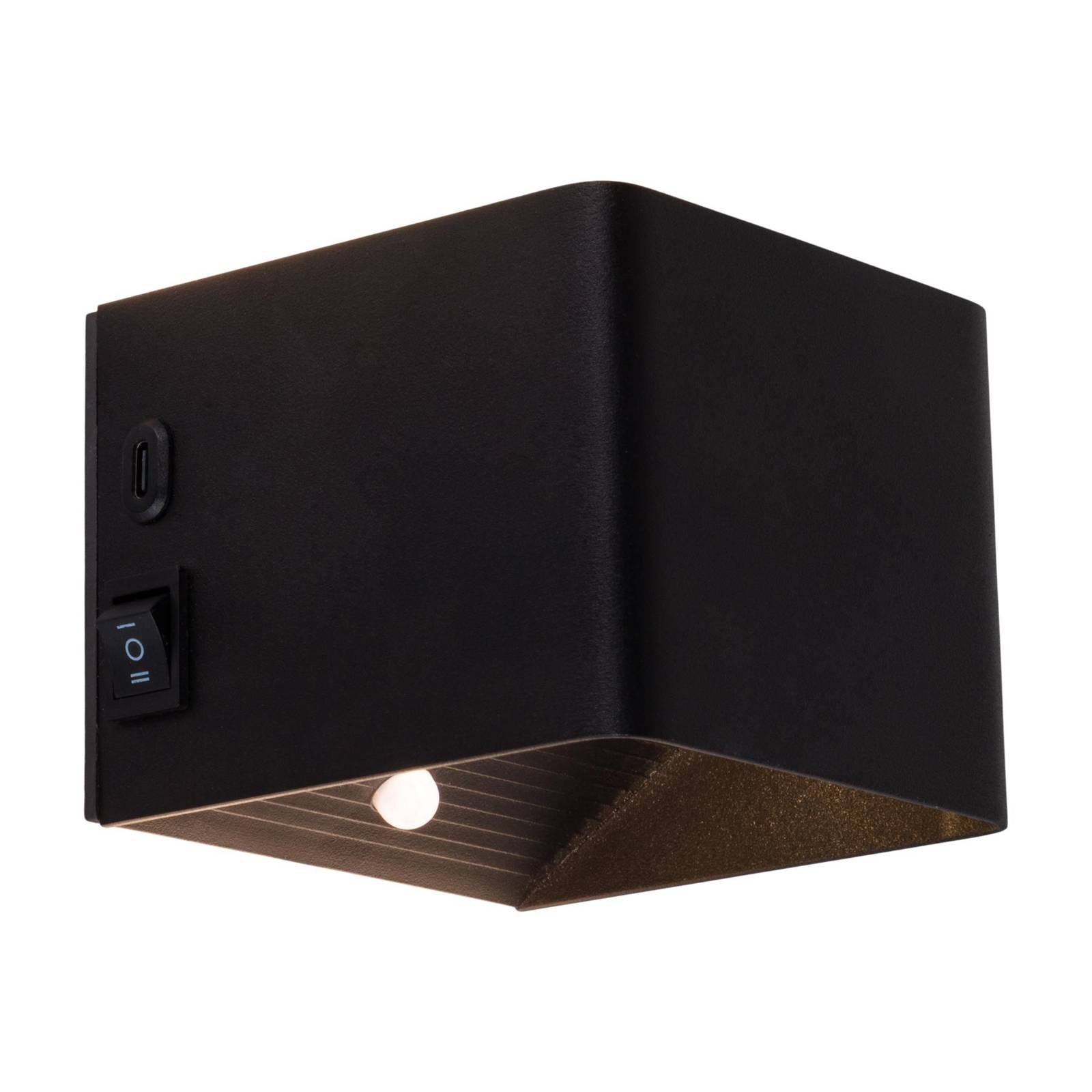 Naeve Leuchten LED-Wandleuchte Cube Akku, magnetisch, schwarz