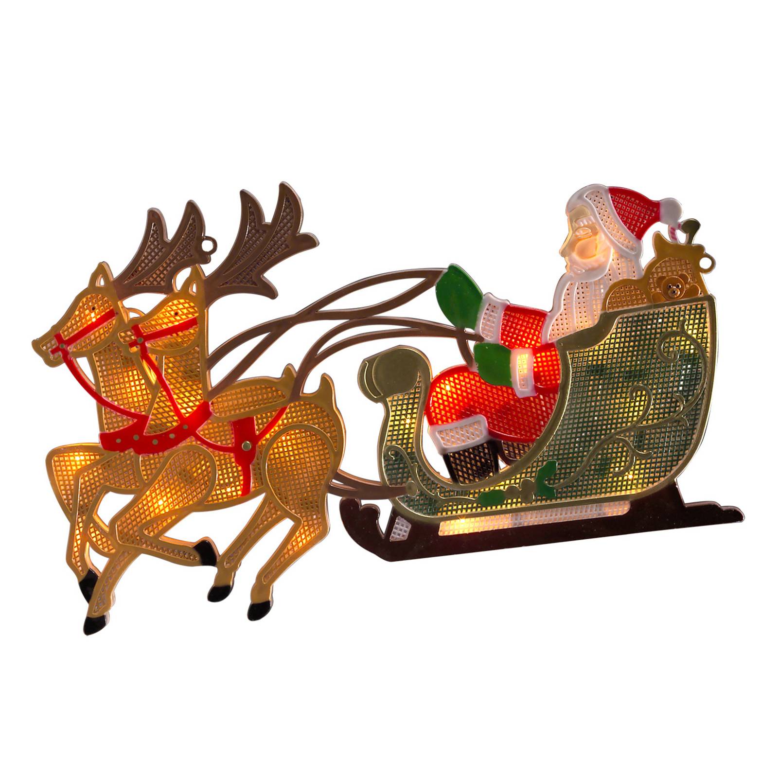 Konstsmide Christmas Rentier mit Weihnachtsmann - LED-Fensterbild