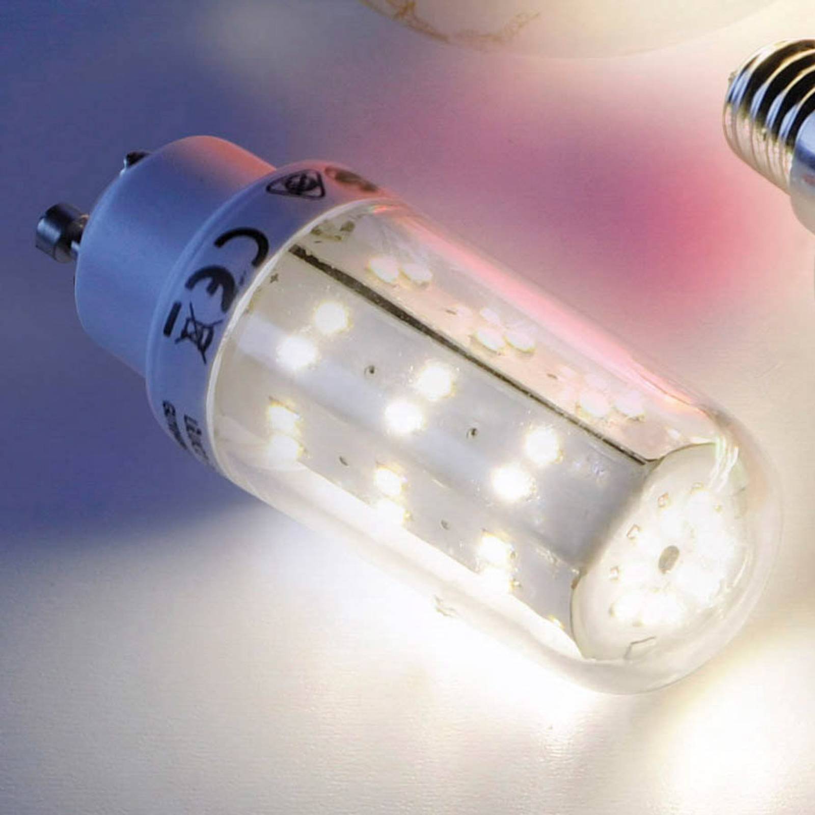 JUST LIGHT. GU10 4W LED-Lampe in Röhrenform klar mit 69 LEDs