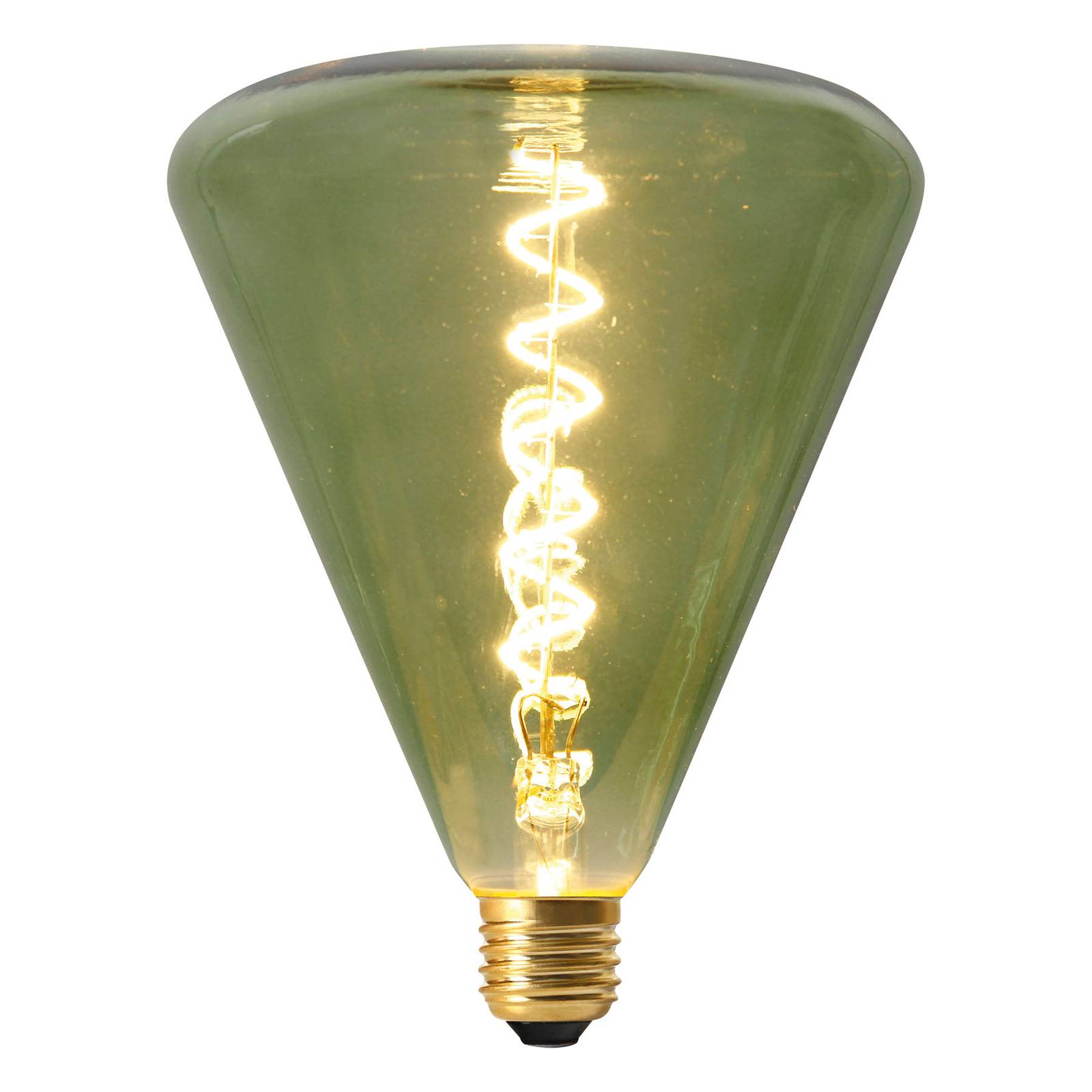 Naeve Leuchten LED-Lampe Dilly E27 4W 2200K dimmbar, grün getönt