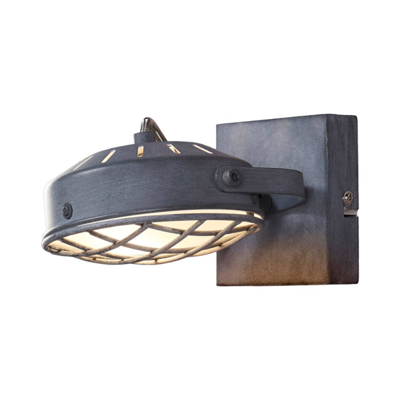 LINDBY Rauchgrauer LED-Strahler Tamin, industrieller Stil