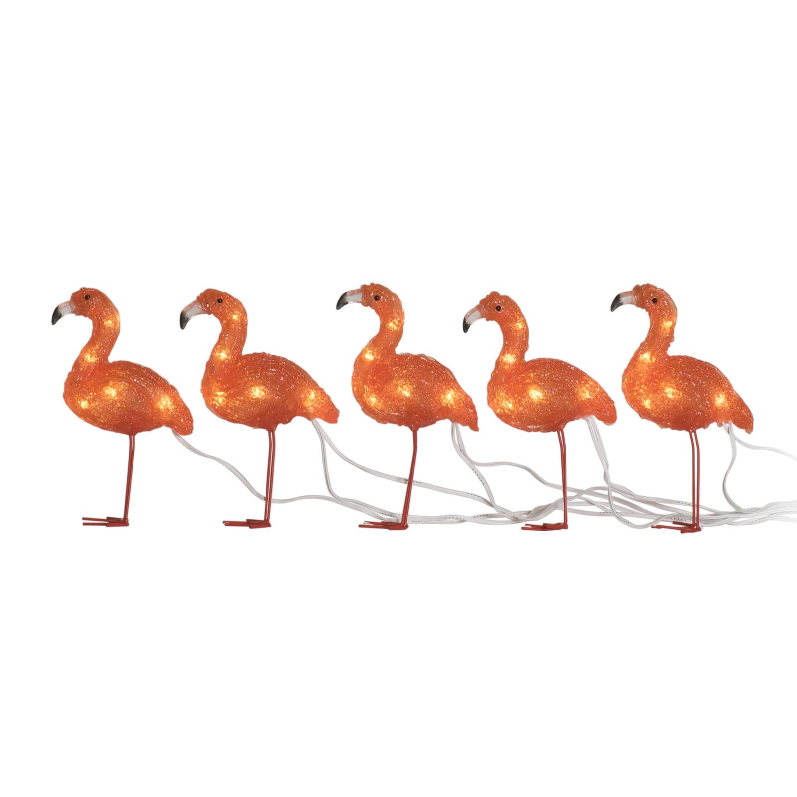 Konstsmide Season LED-Dekorationsleuchte Flamingo im 5er-Set
