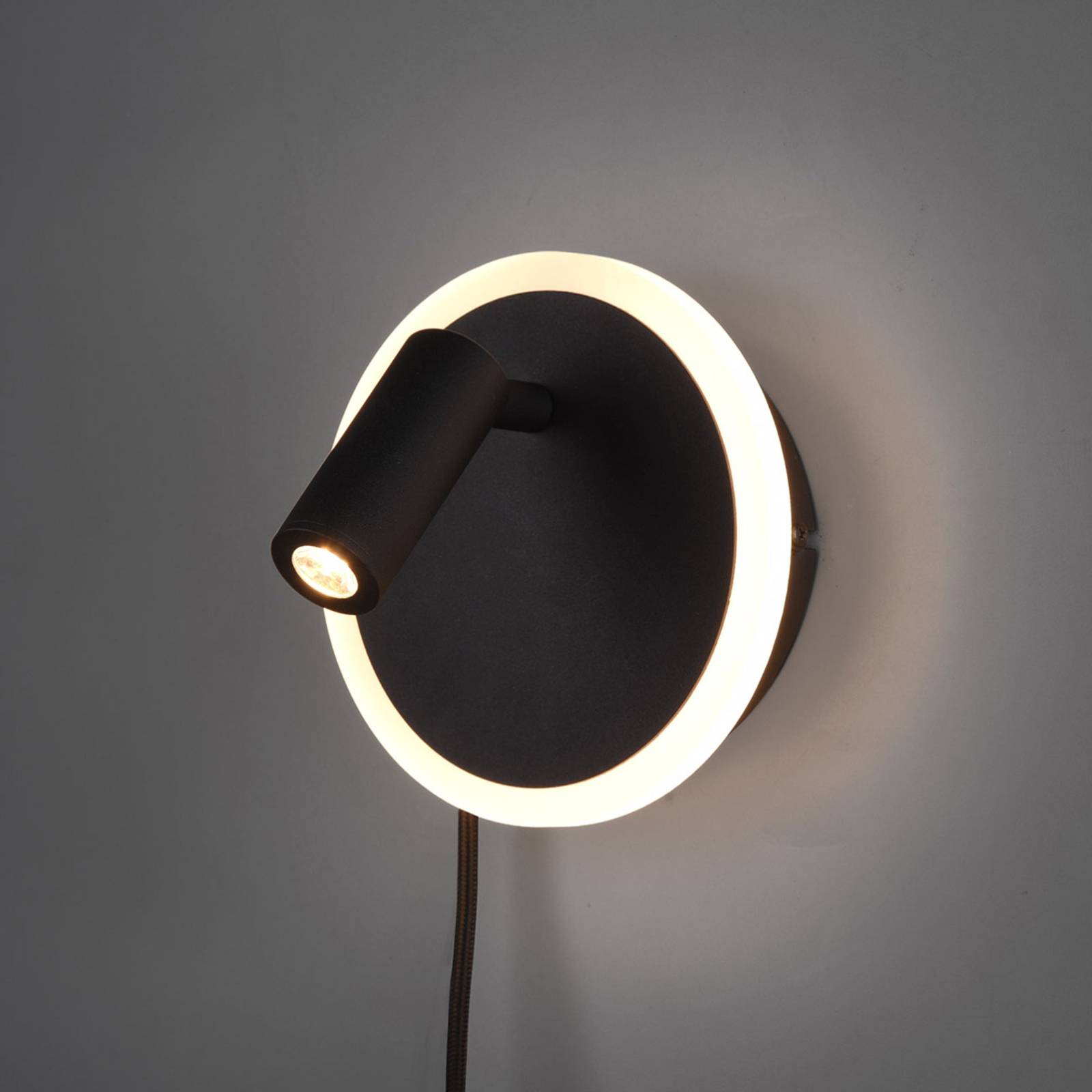 Trio Lighting LED-Wandleuchte Jordan, zweiflammig, schwarz