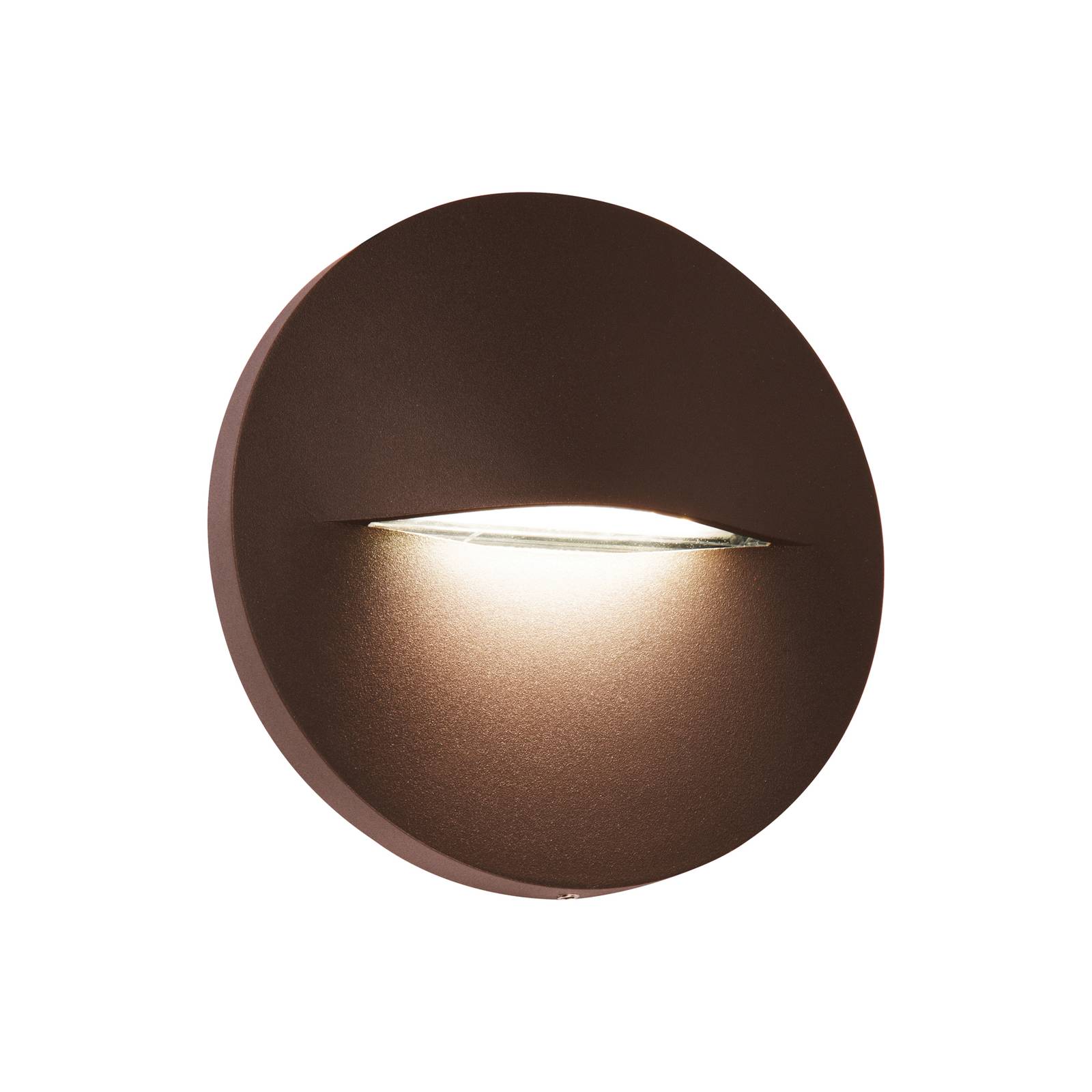 Viokef LED-Außenwandleuchte Vita, rostbraun, Ø 14 cm