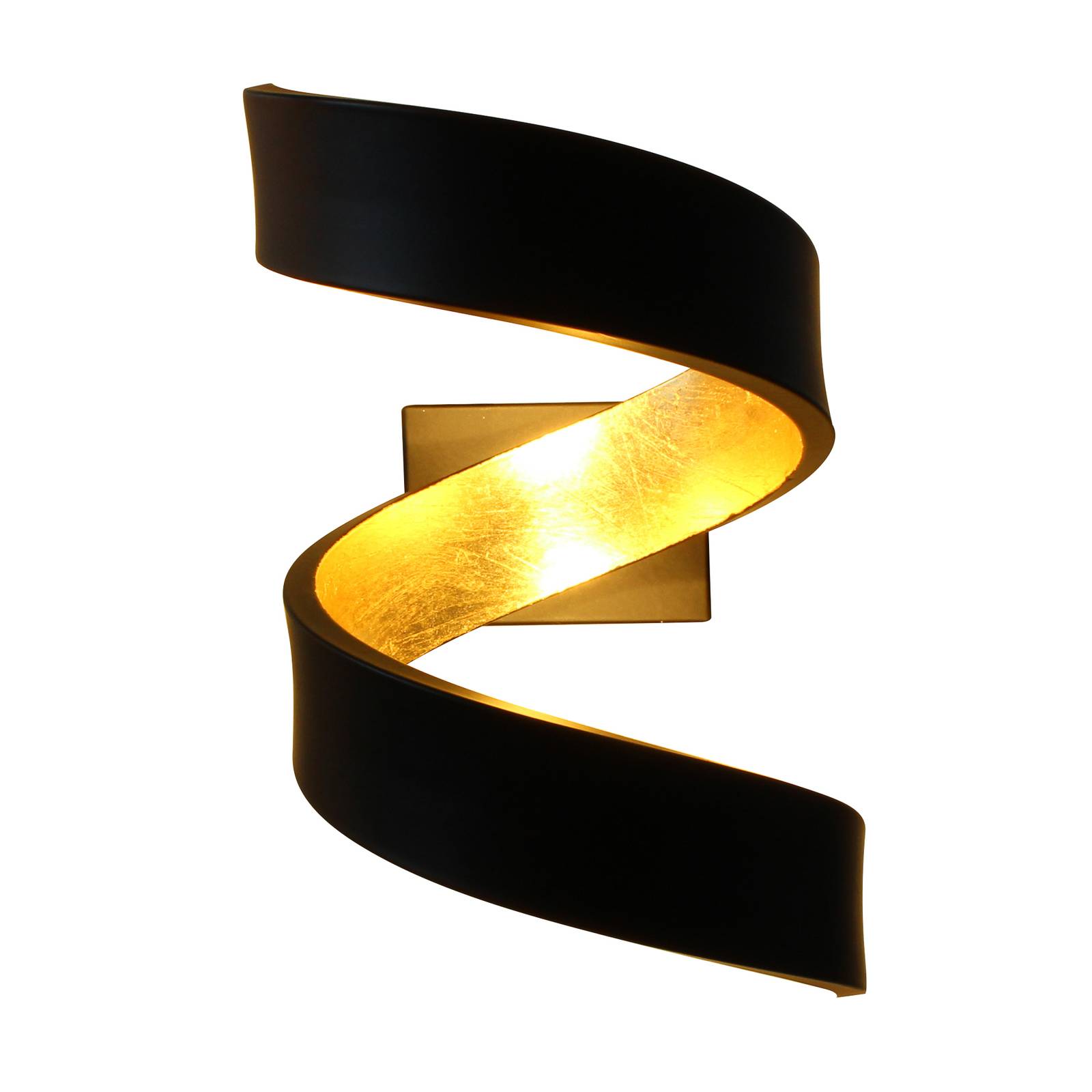Eco-Light LED-Wandleuchte Helix, schwarz-gold, 17 cm