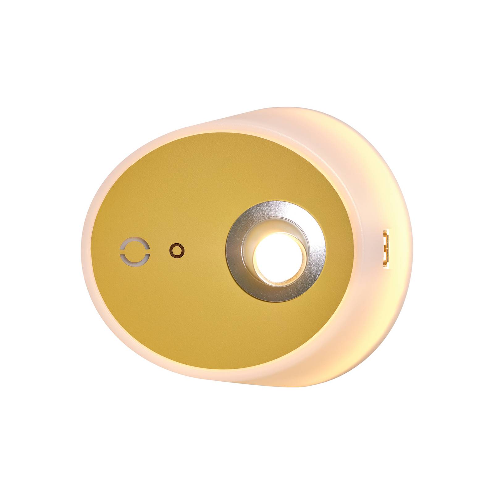 Carpyen LED-Wandleuchte Zoom, Spot, USB-Ausgang, senfgelb