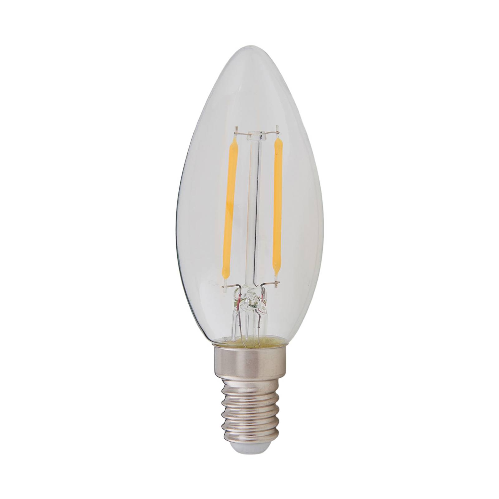 LINDBY E14 LED-Kerzenlampe Filament 2W, klar, 2.700 K