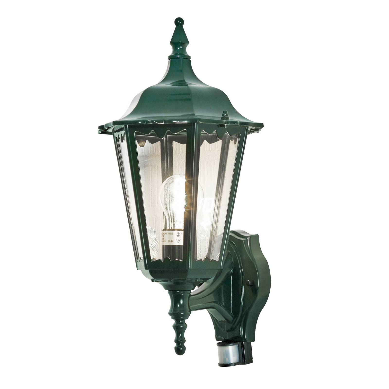 Konstsmide Außenwandlampe Firenze m. Sensor, stehend, grün