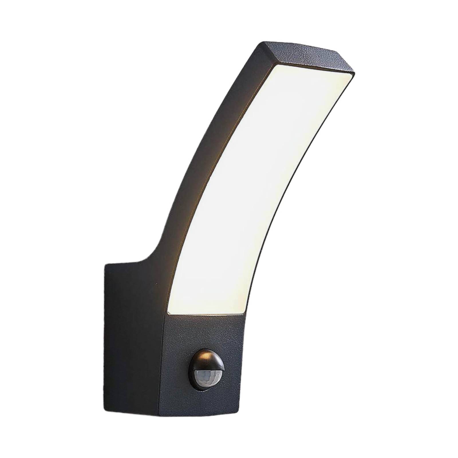 LINDBY LED-Außenwandlampe Ilvita, anthrazit, mit Sensor