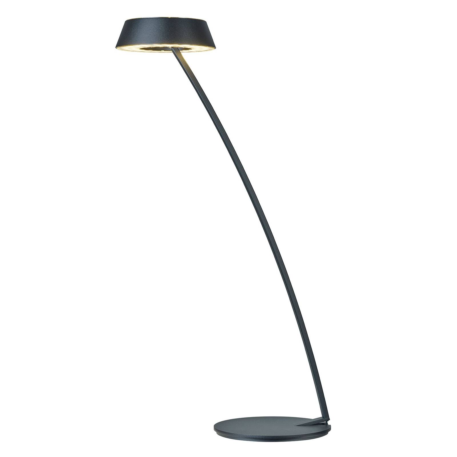 OLIGO Glance LED-Tischlampe gebogen schwarz matt