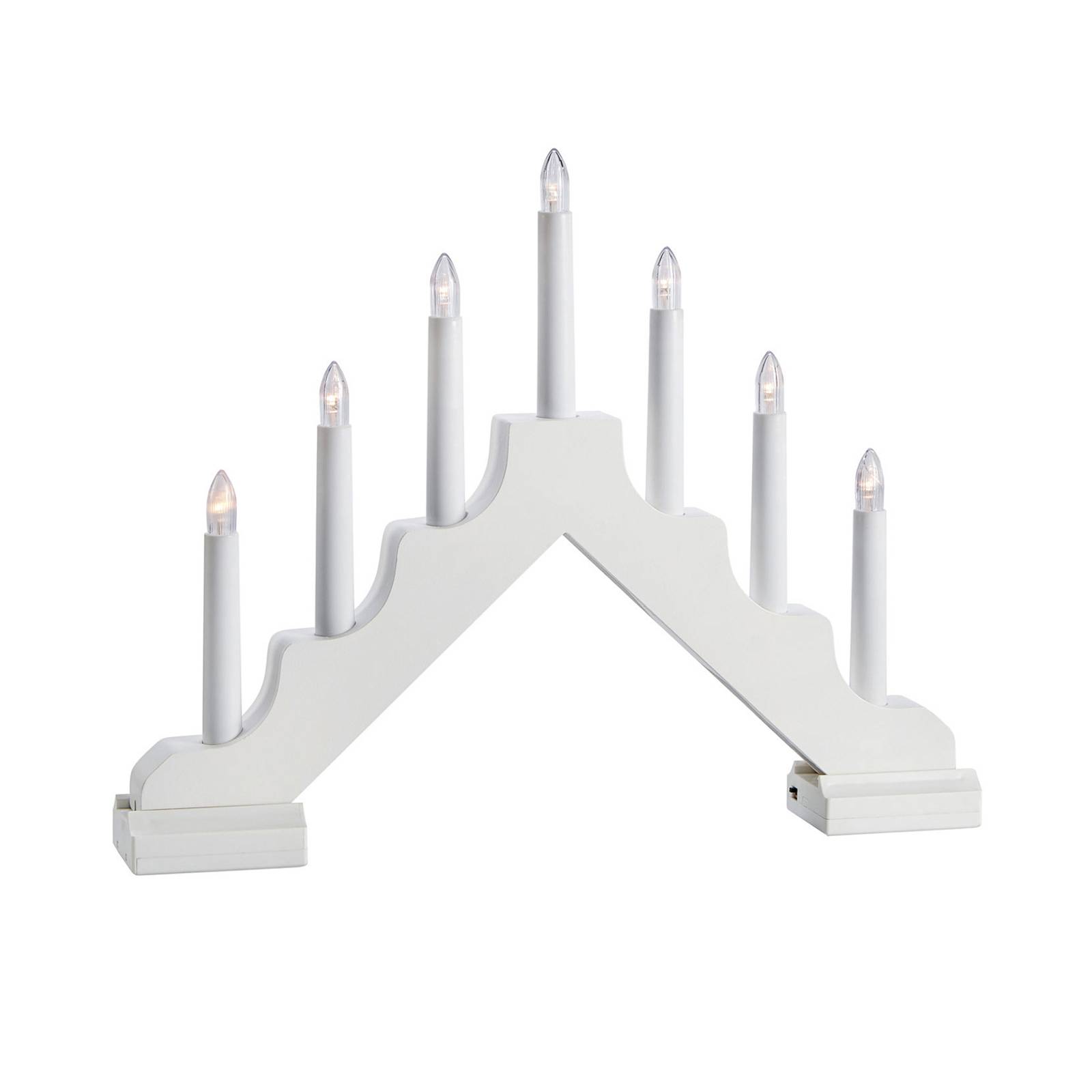 Markslöjd LED-Kerzenleuchter Evelin aus Holz, 7-flammig weiß