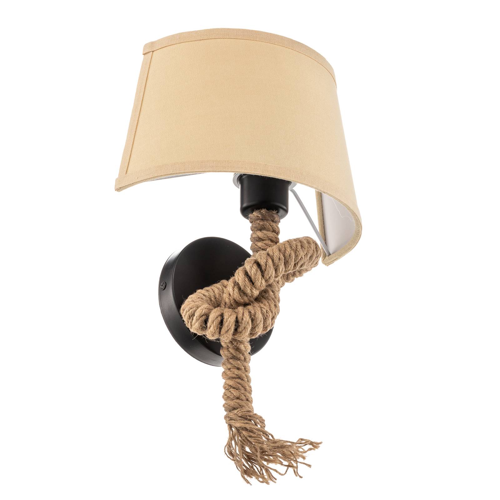 ONLI Wandlampe Corda mit Textilschirm und Seildekor