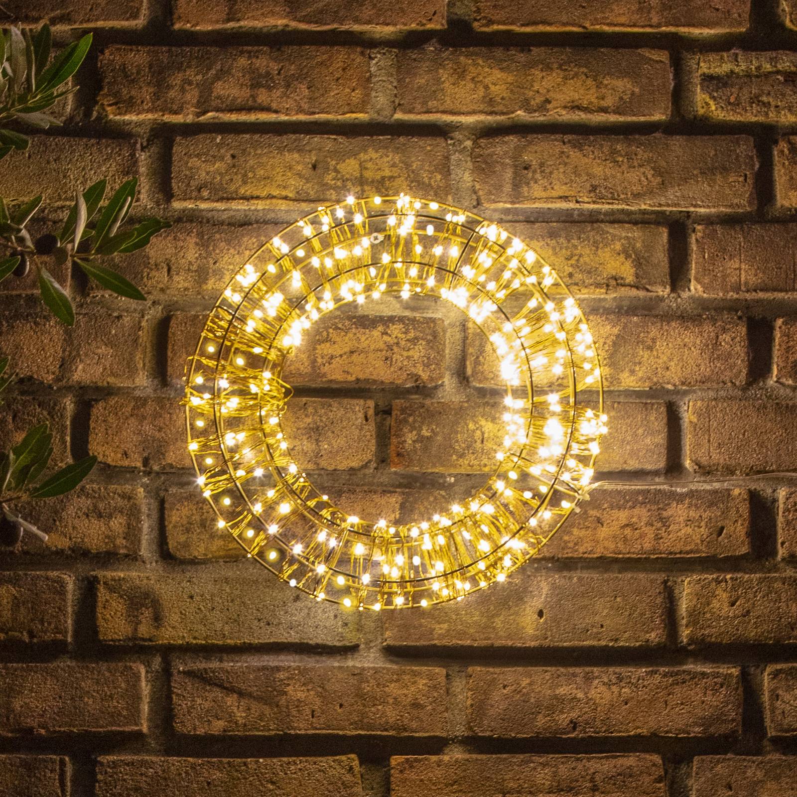 Christmas United LED-Weihnachtskranz, gold, 400 LEDs, Ø 30cm