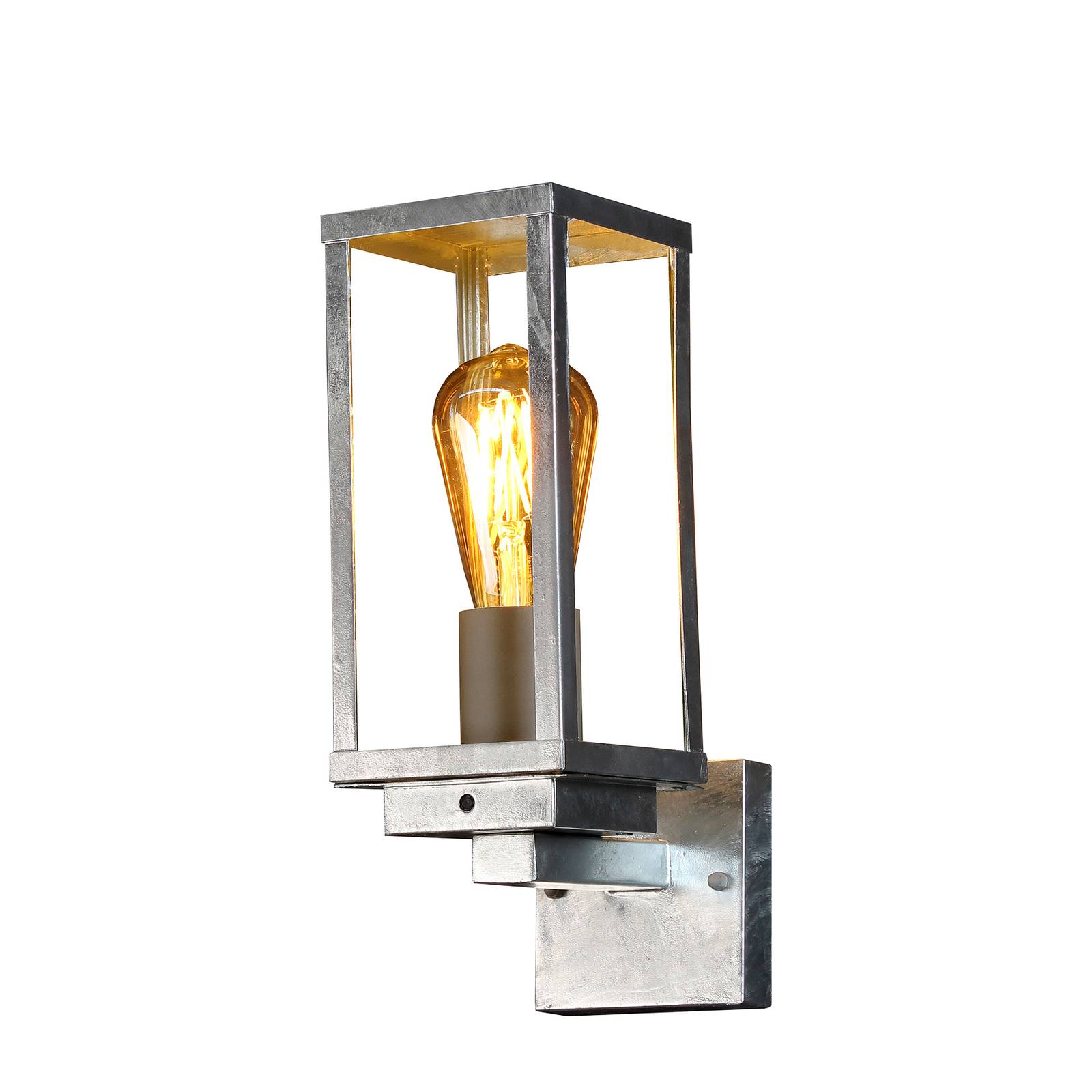 Eco-Light Außenwandlampe Karo, stehend Dämmerungssensor zink