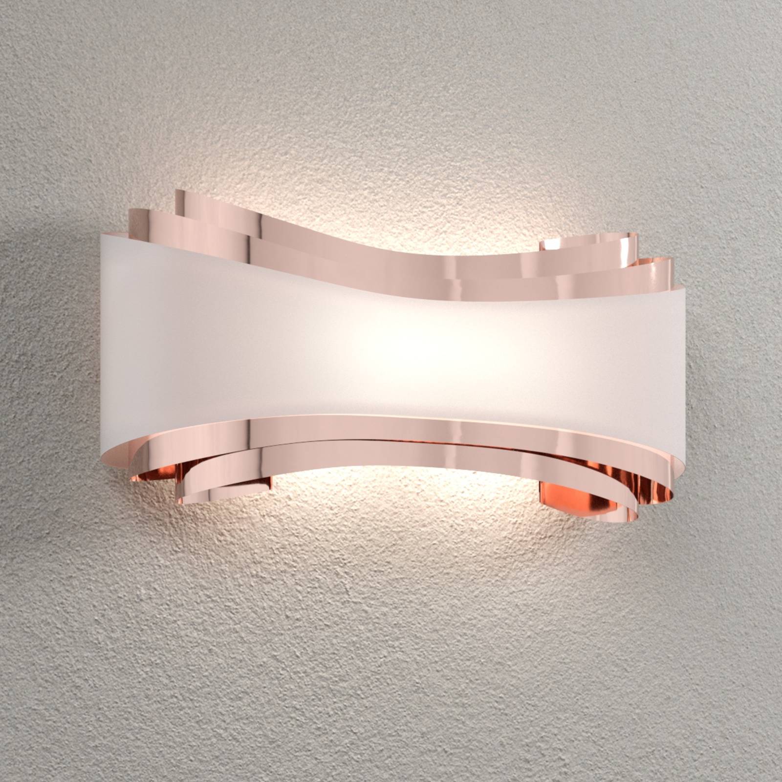 Selène LED-Wandlampe Ionica, Kupfer mit Glasblende