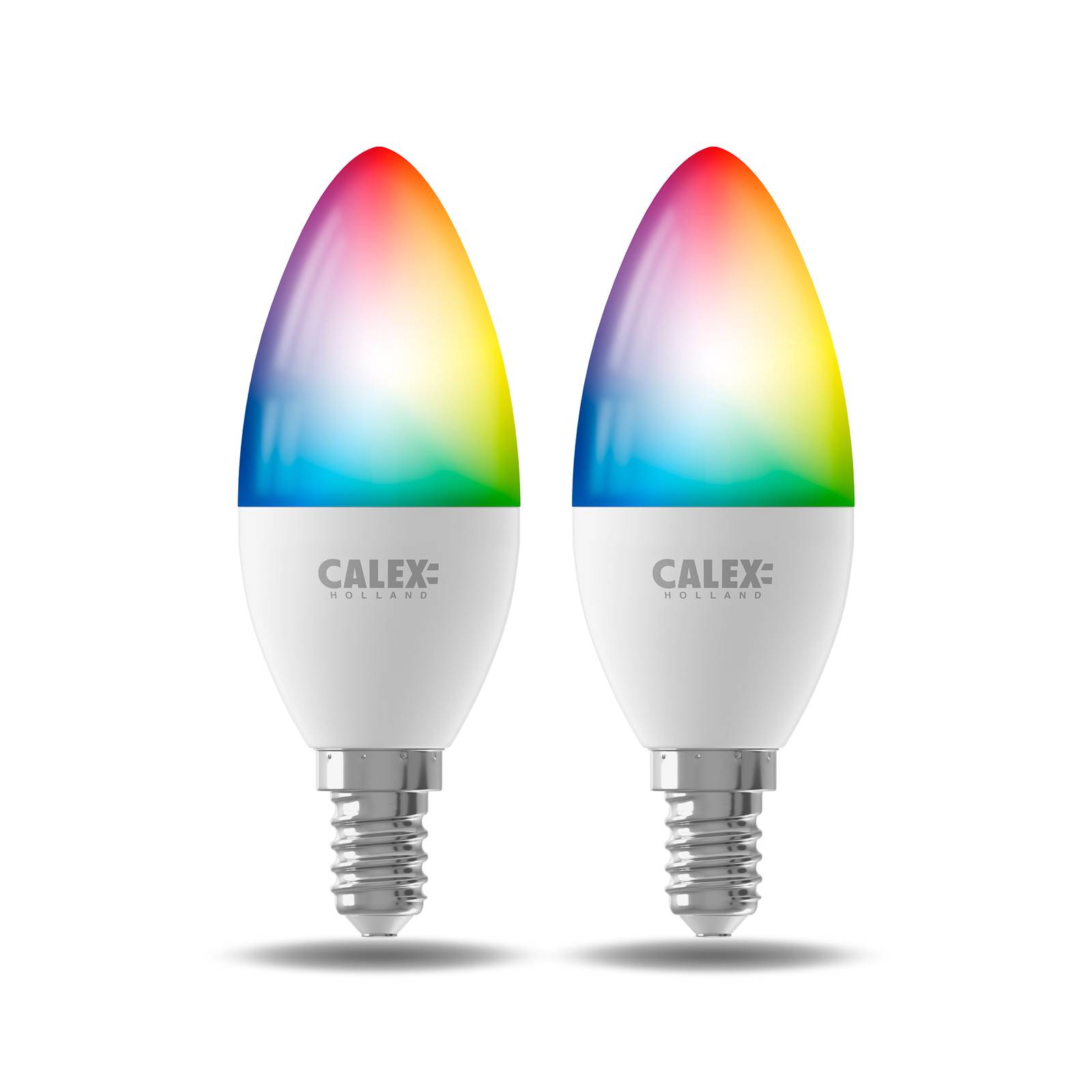 Calex Smart LED-Kerze E14 B35 4,9W CCT RGB 2er-Set