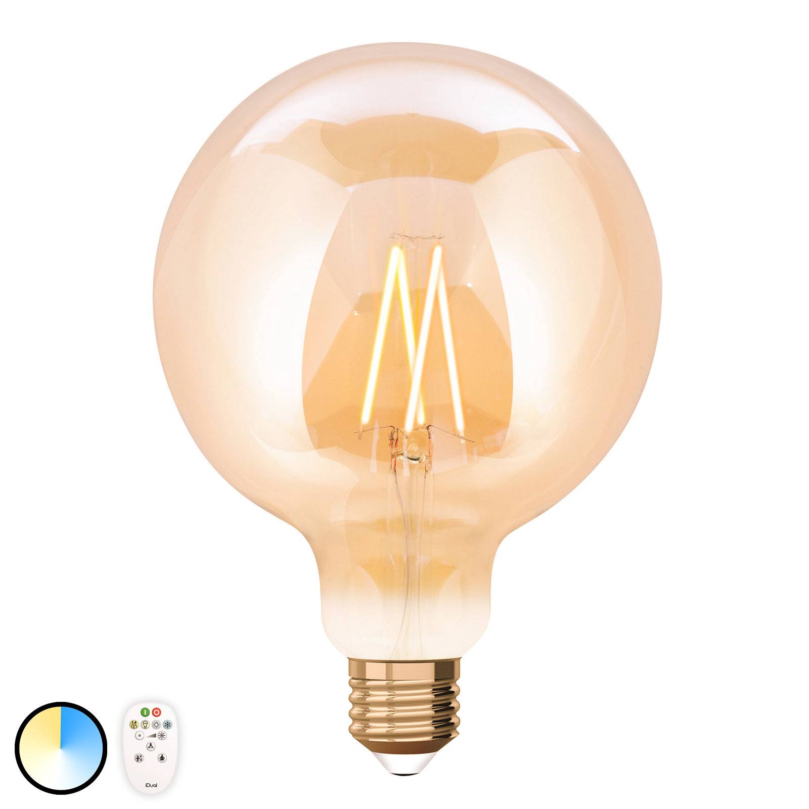 iDual LED-Lampe E27 9W m. Fernbedienung 12,5cm