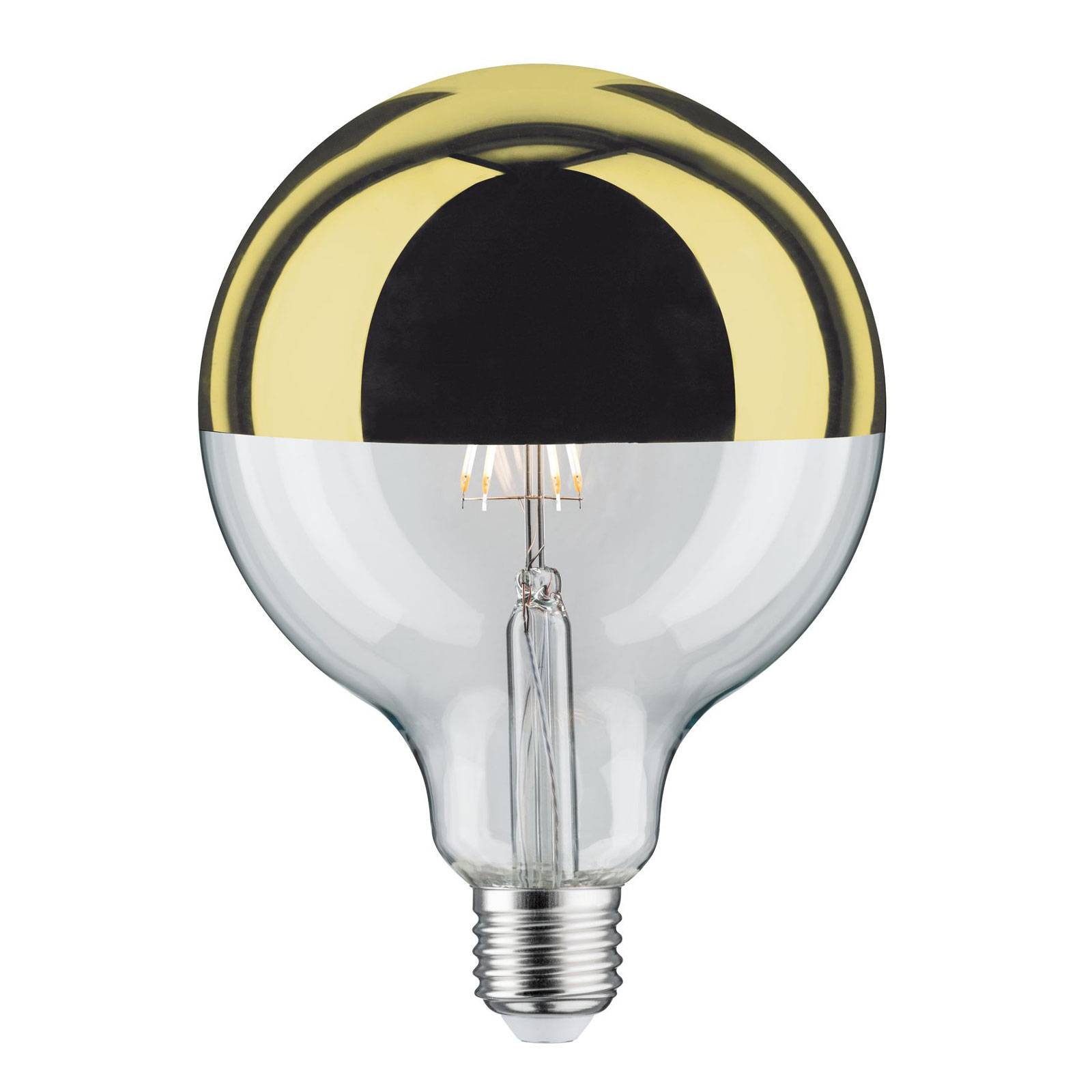 Paulmann LED-Lampe E27 G125 827 6,5W Kopfspiegel gold