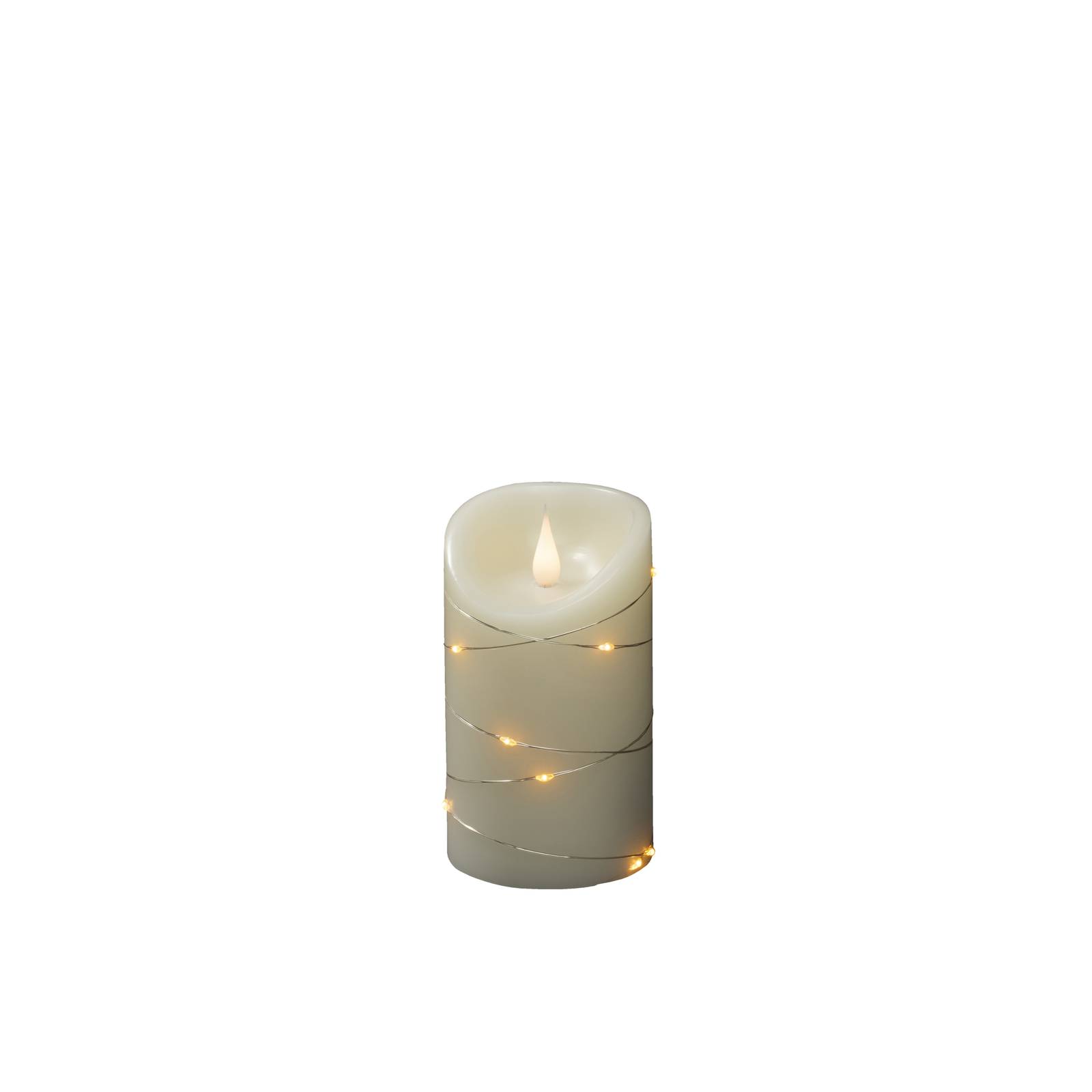 Konstsmide Christmas LED-Wachskerze weiß Lichtfarbe Warmweiß 17,8 cm