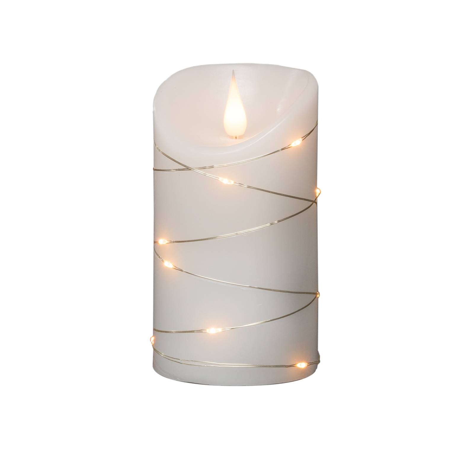 Konstsmide Christmas LED-Wachskerze weiß Lichtfarbe Warmweiß 13,5 cm