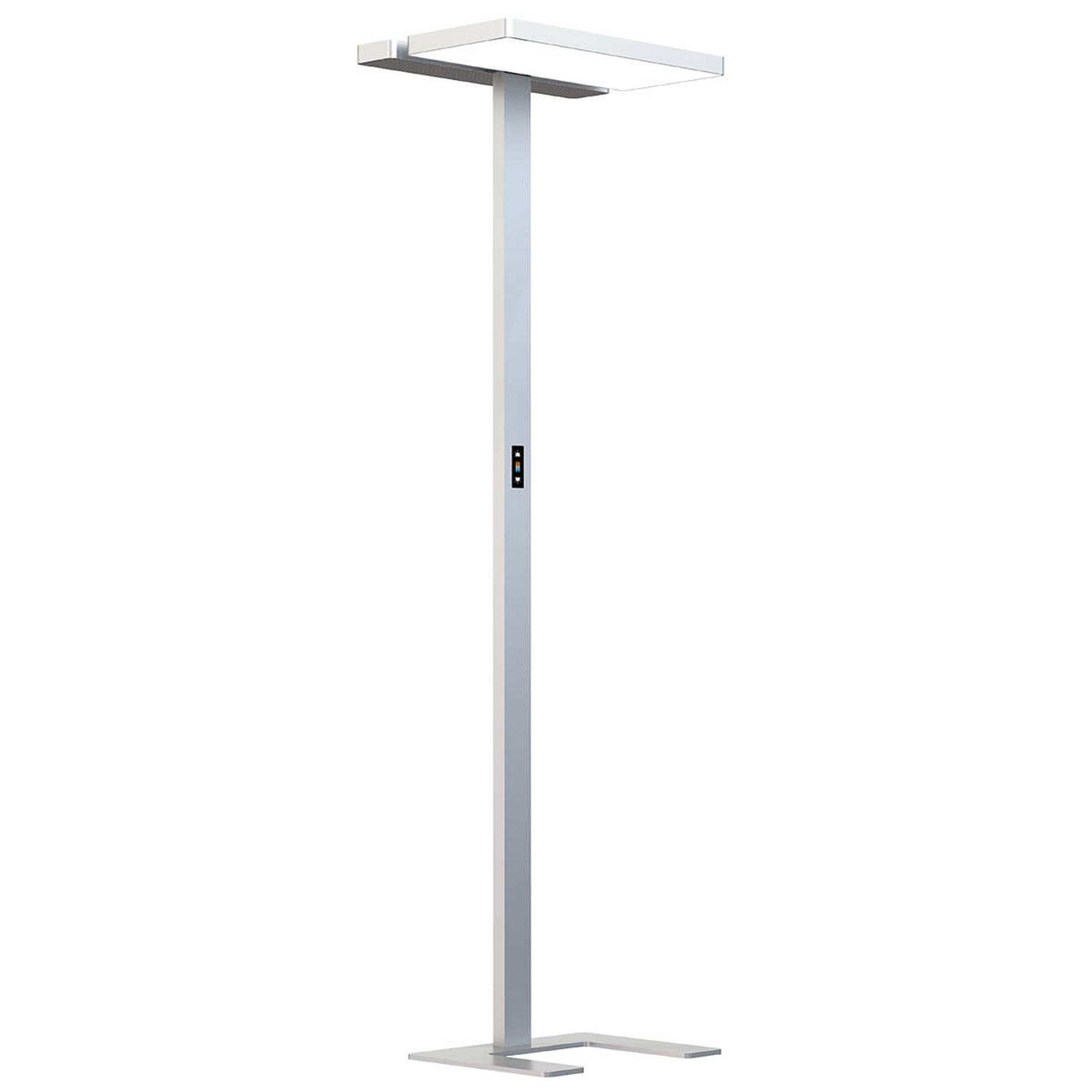 Arcchio Office-LED-Stehlampe Aila, silber, Tageslichtsensor
