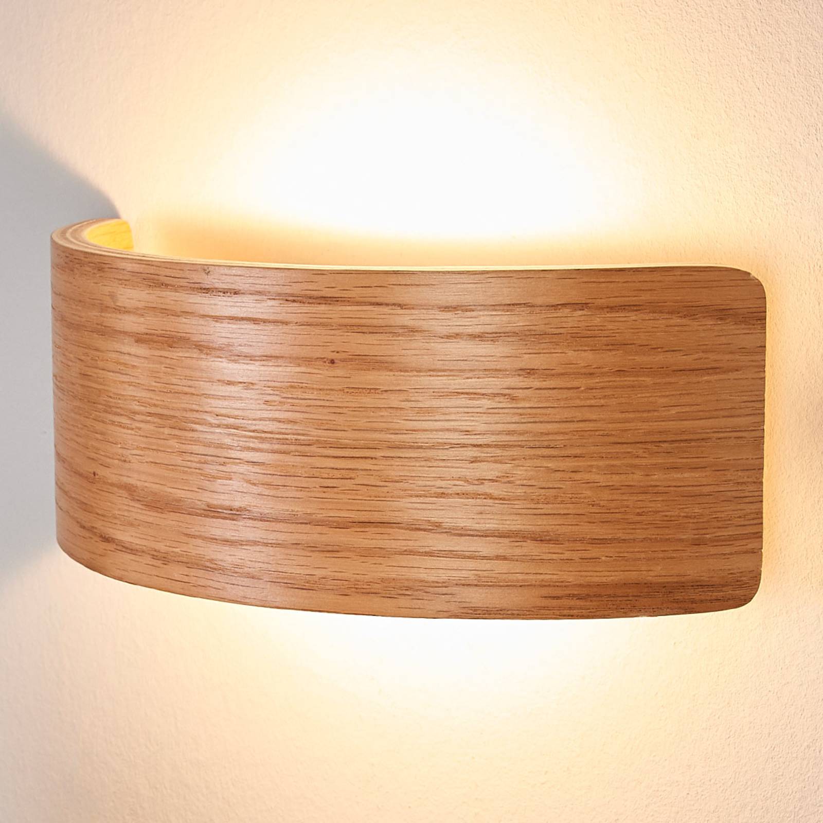 Lindby LED-Wandleuchte Rafailia 23cm, Holz