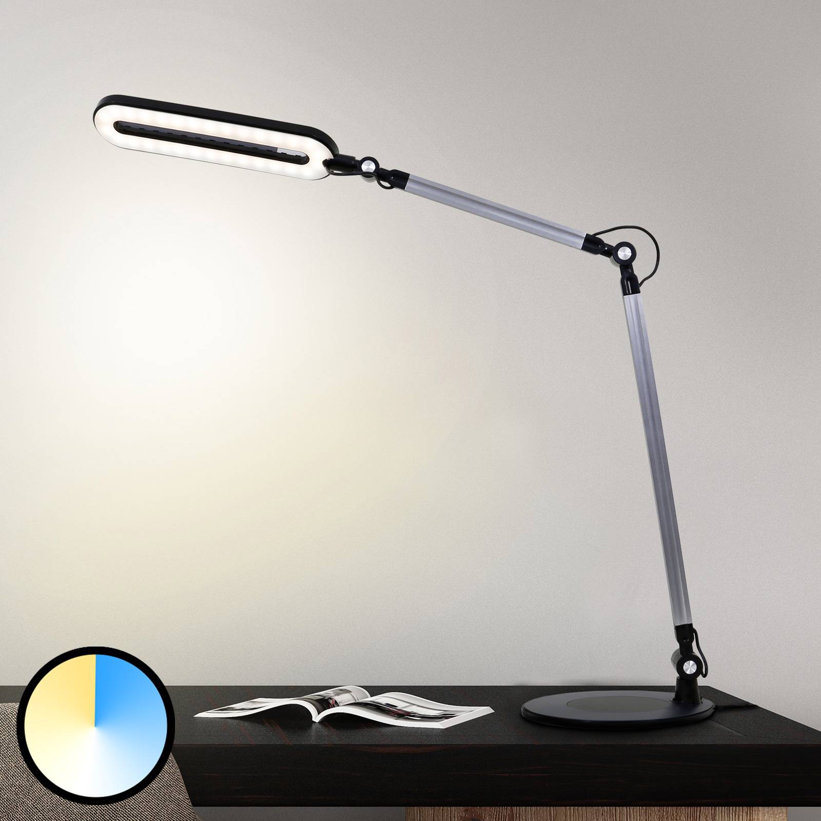 Briloner LED-Tischlampe Swan, CCT, dimmbar