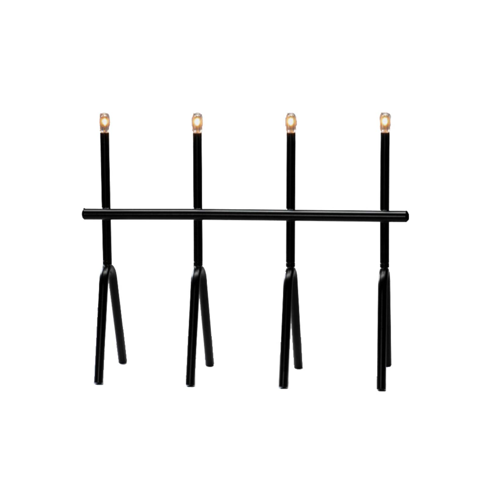 Konstsmide Christmas LED-Kerzenleuchter schwarz 4-flammig Höhe 39 cm