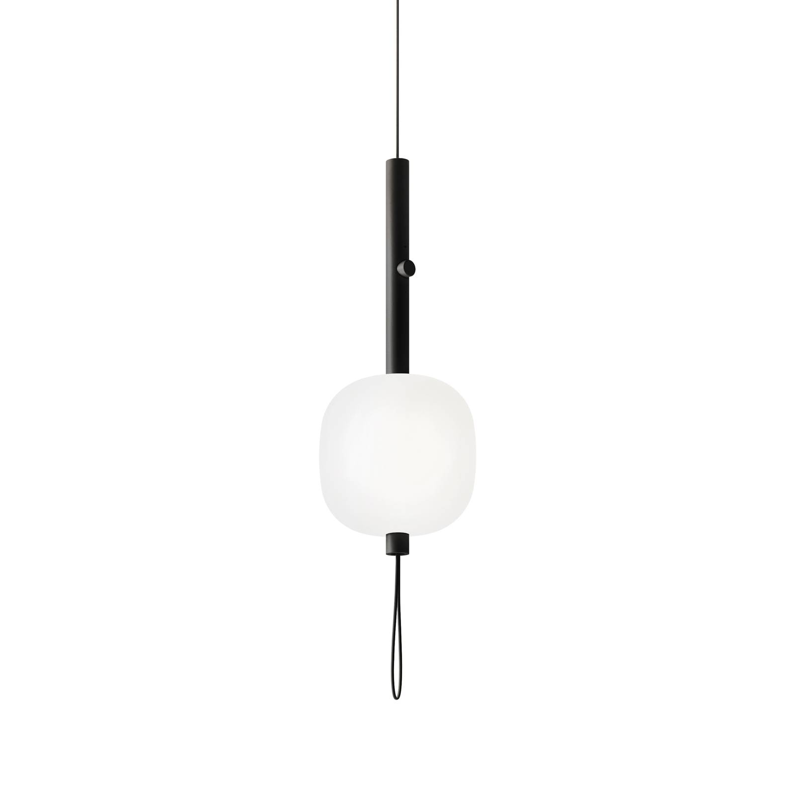 Kundalini LED-Pendellampe Motus aus Glas, schwarz