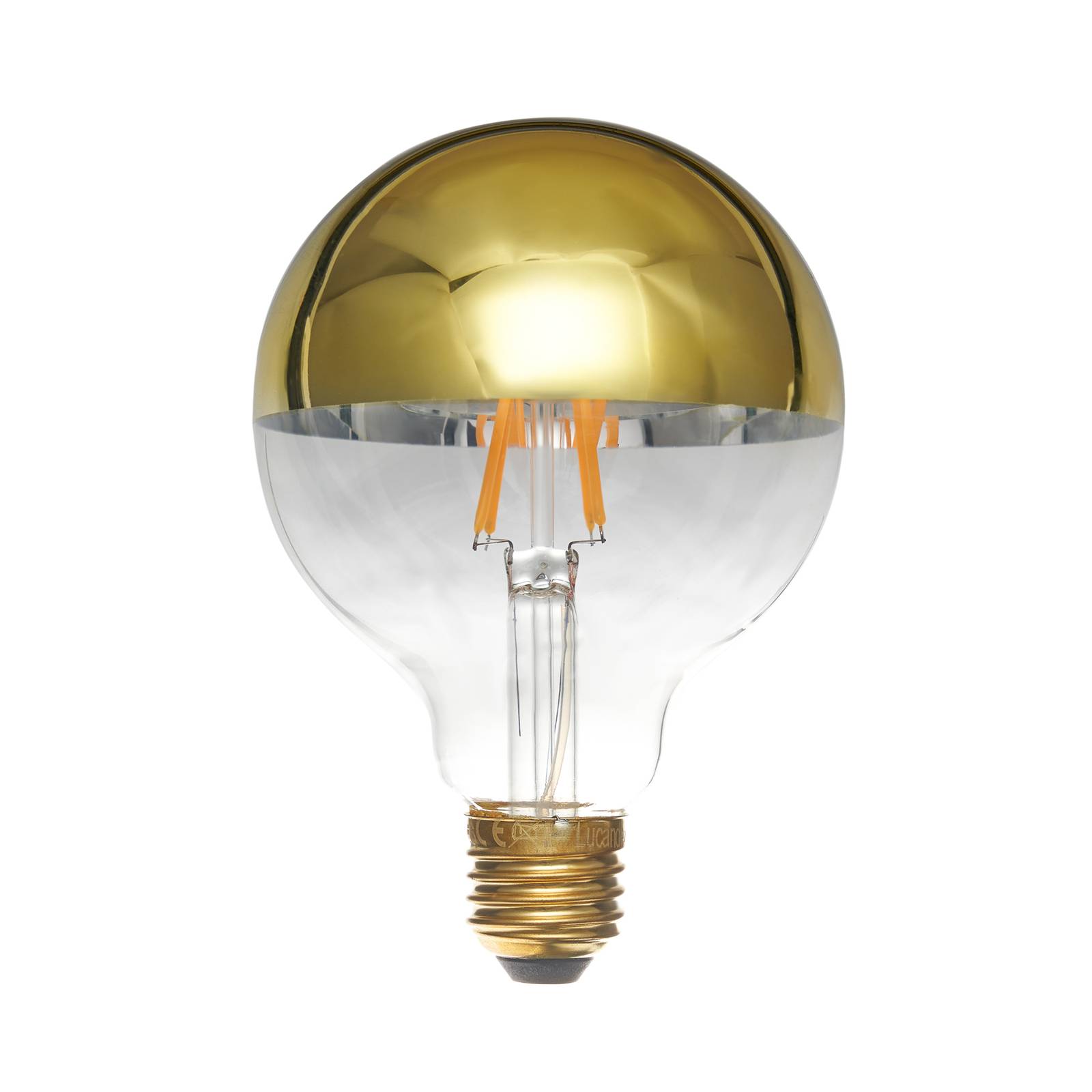 LUCANDE E27 3,8W LED-Kopfspiegellampe G95, 2700K gold