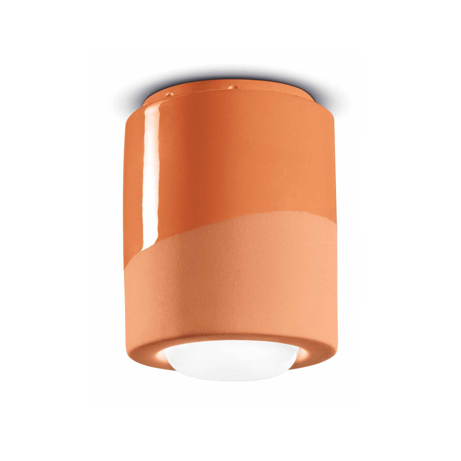 Ferroluce Deckenlampe PI, zylindrisch, Ø 12,5 cm orange