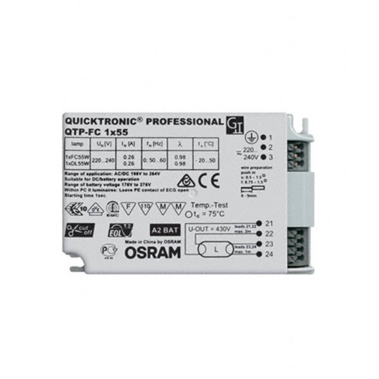Osram Elektronisches Vorschaltgerät QTP-FC 1x55 W